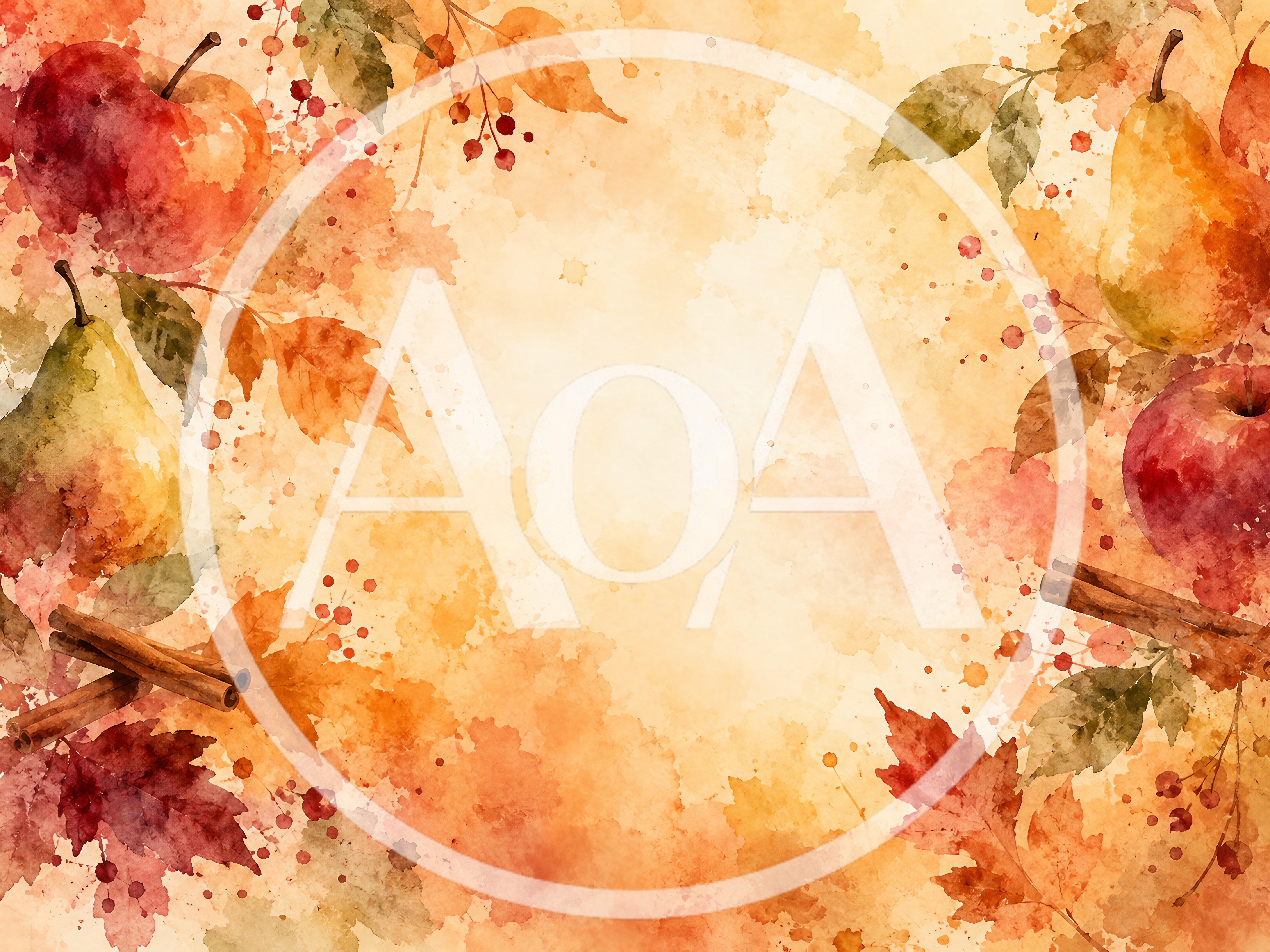 Watercolor Autumn Harvest Border With Fruits And Leaves