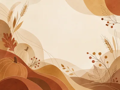 Autumn Harvest Background With Pumpkins And Foliage