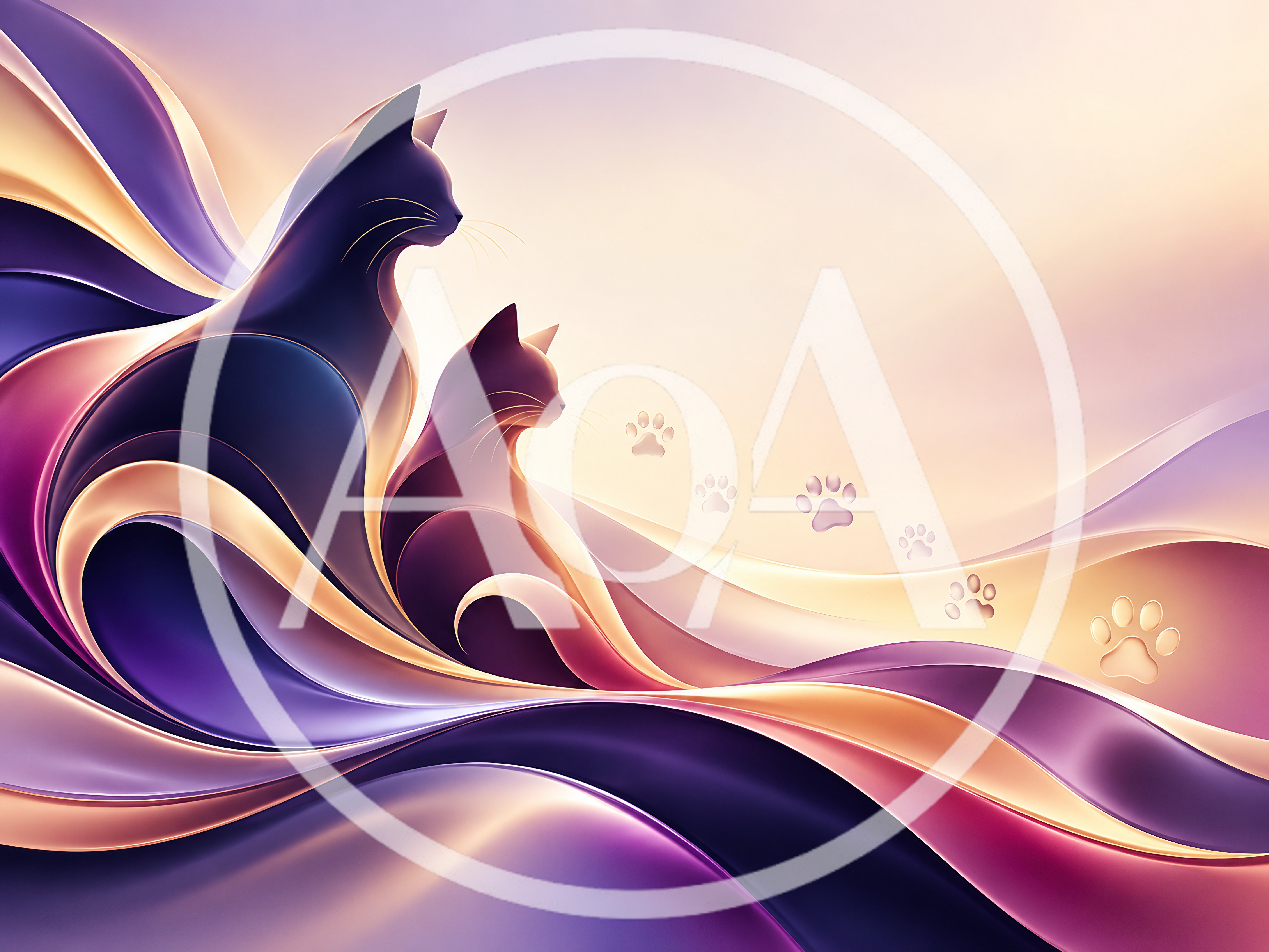 Abstract Artistic Illustration Of Two Elegant Cats