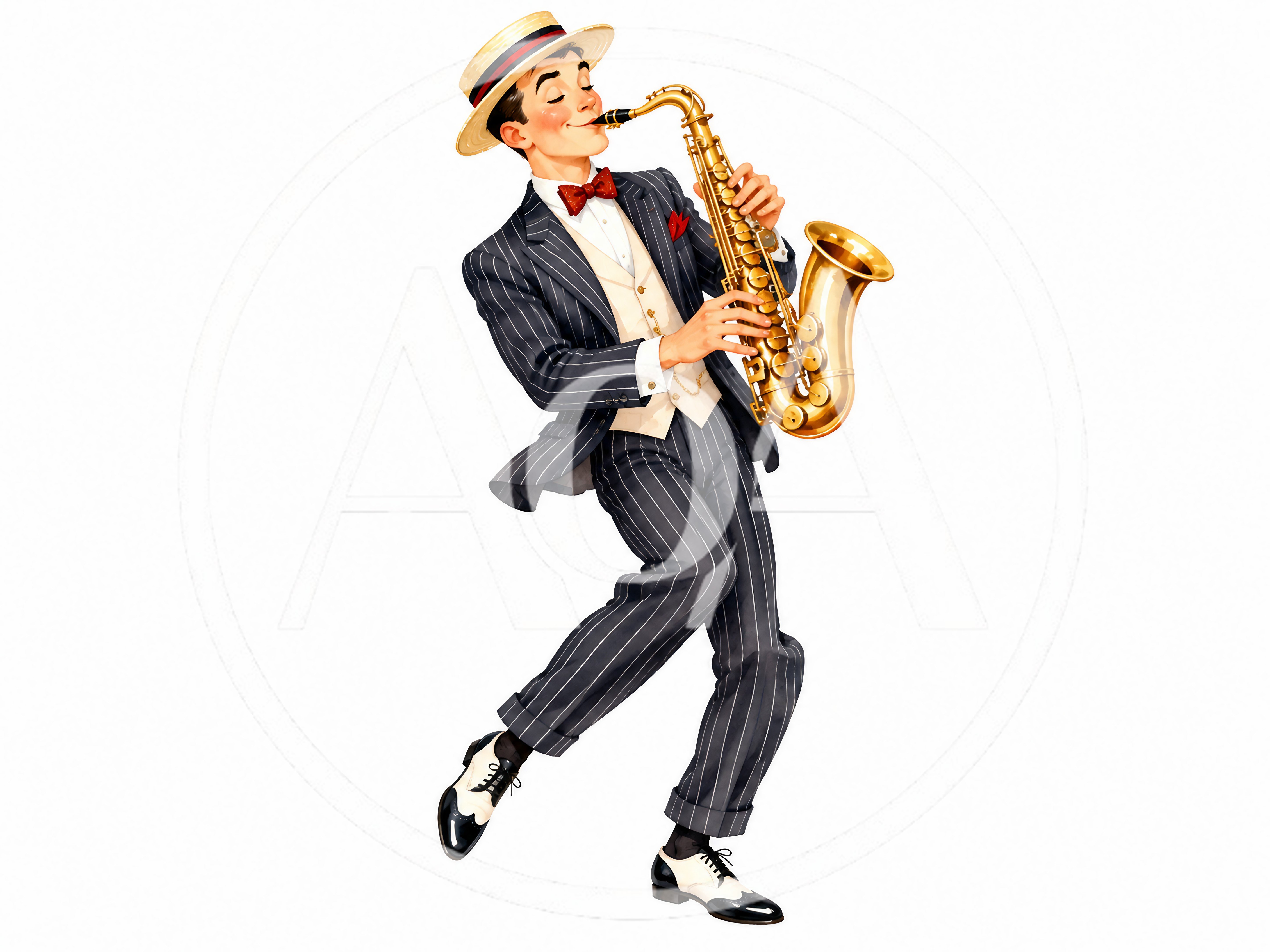 Vintage Style Man Playing Saxophone