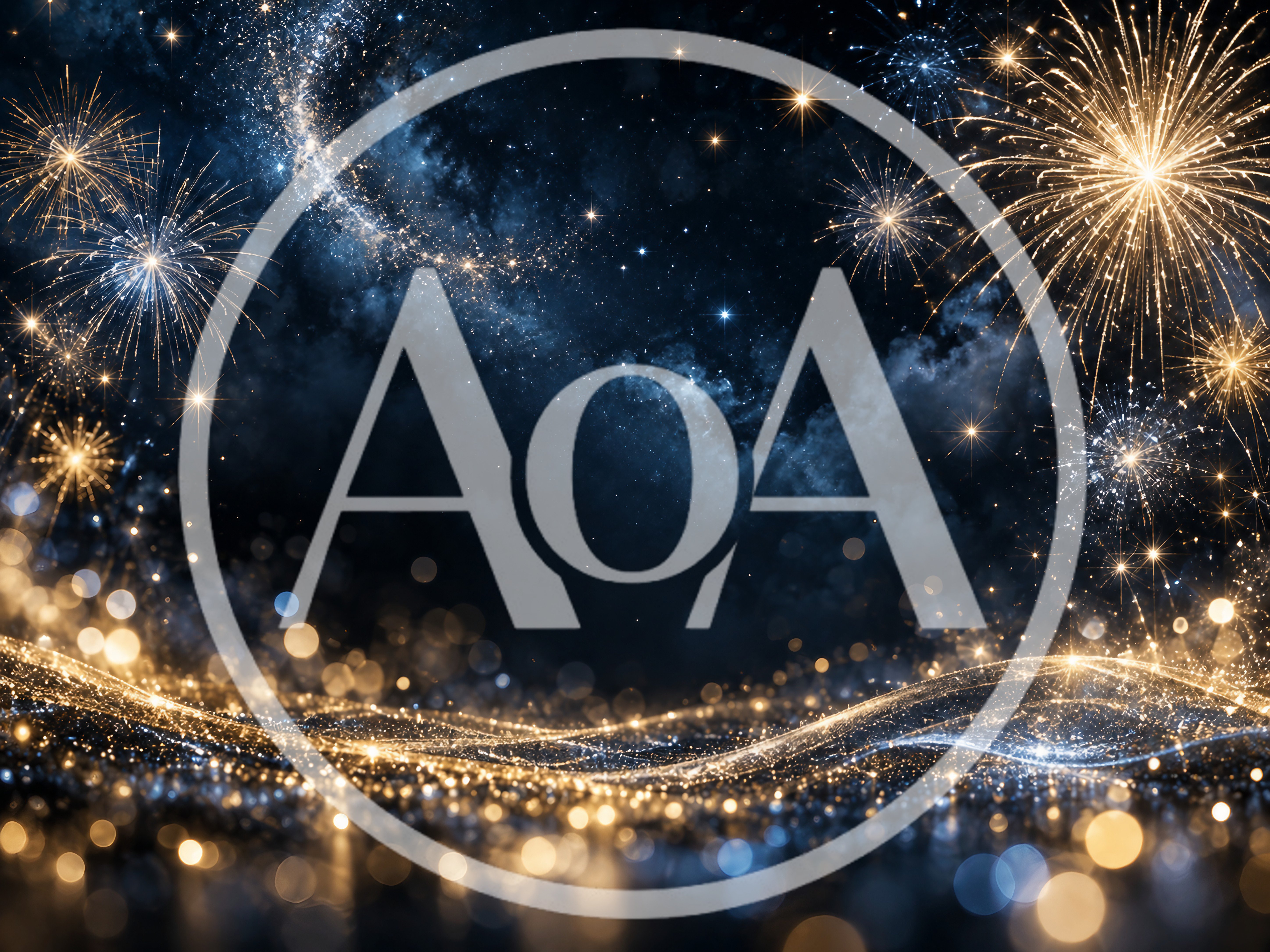 Golden Fireworks Over A Sparkling Night Sky Background