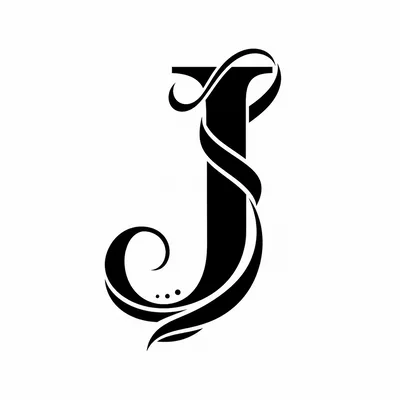 Elegant Decorative Letter J Typography Design