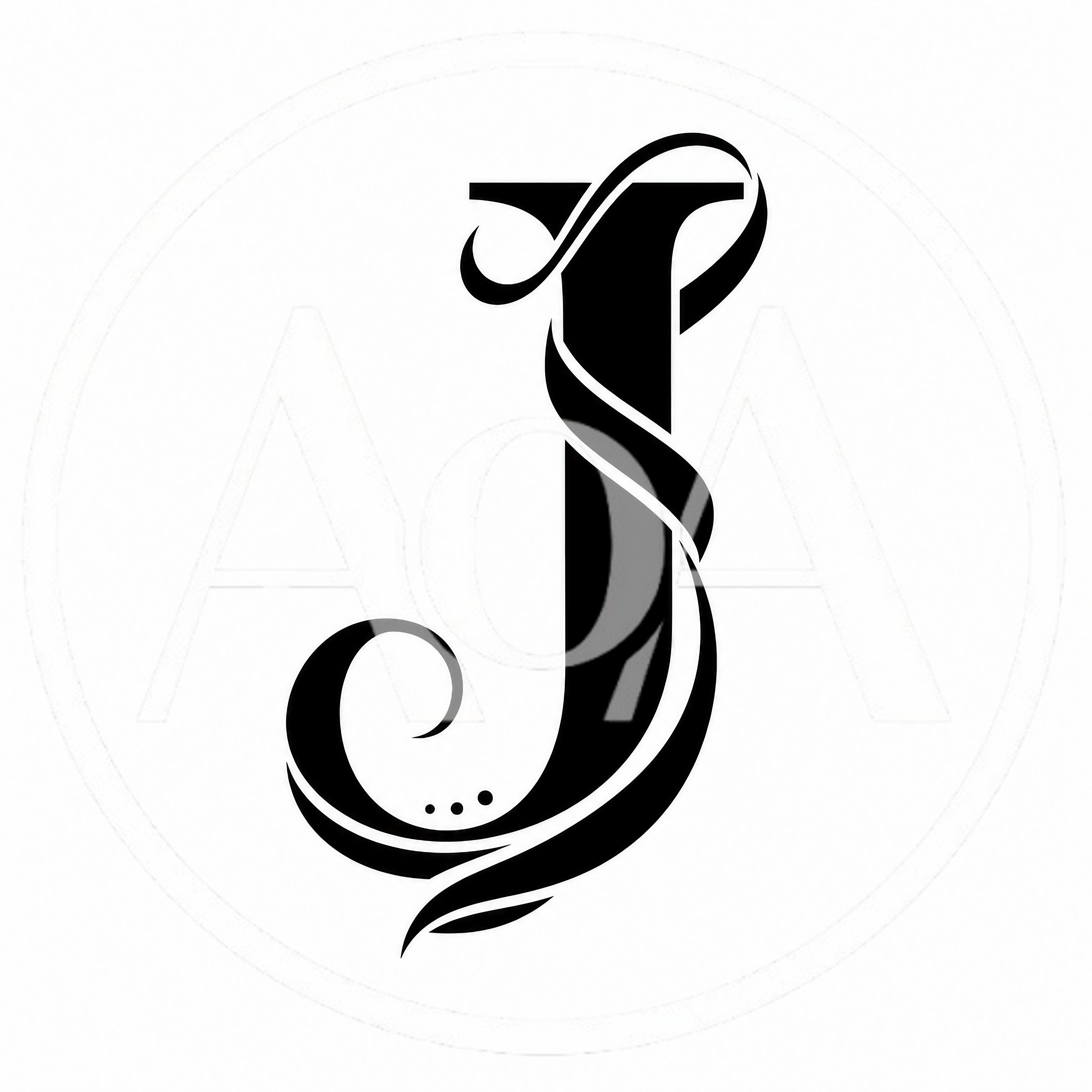 Elegant Decorative Letter J Typography Design