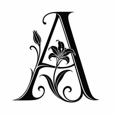 Elegant Floral Letter A Monogram Design