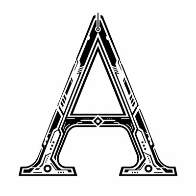 Futuristic Cyberpunk Style Letter A Typography Design