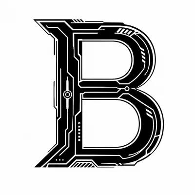 Futuristic Cyberpunk Style Letter B Typography Design