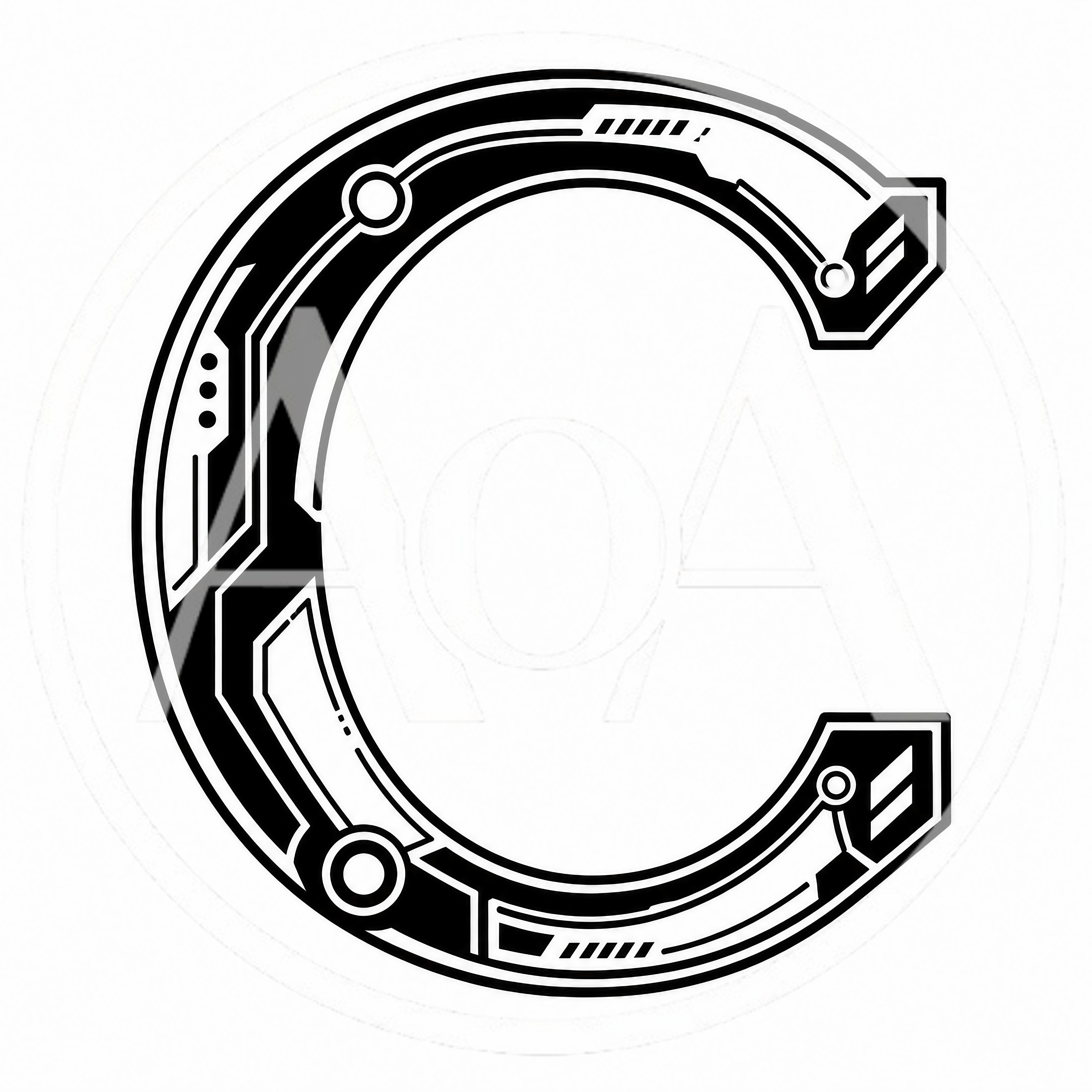 Futuristic Cyberpunk Letter C Graphic Design