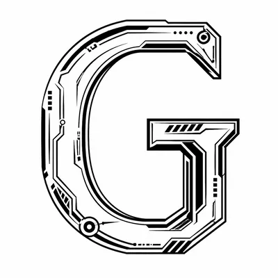 Futuristic Cyberpunk Style Letter G Graphic Design
