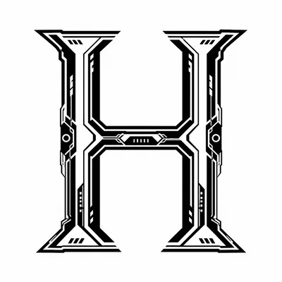 Futuristic Sci-Fi Letter H Typography Design