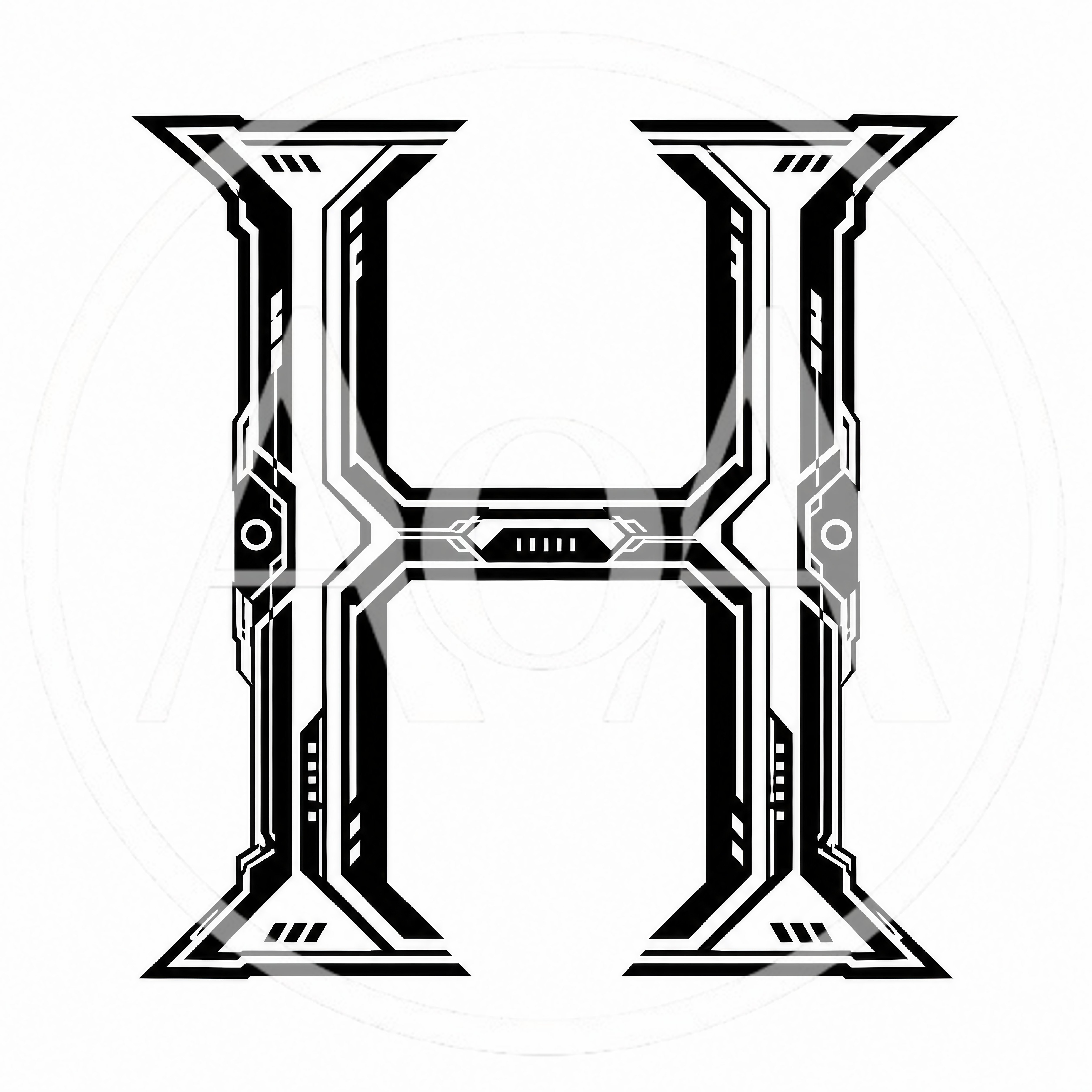 Futuristic Sci-Fi Letter H Typography Design
