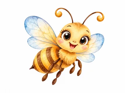 Cute Cartoon Bee Character Illustration