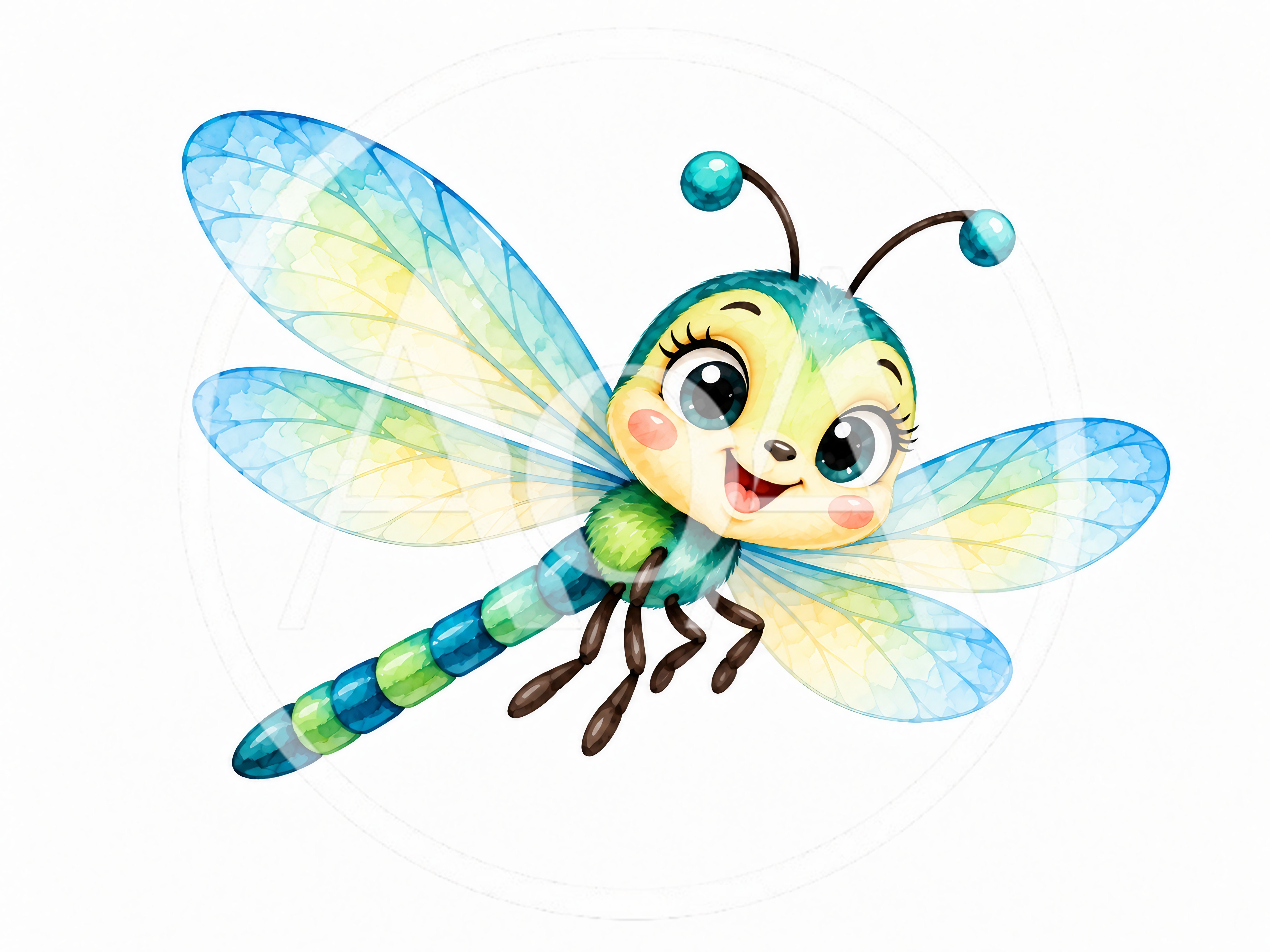 Cute Cartoon Dragonfly Character Illustration