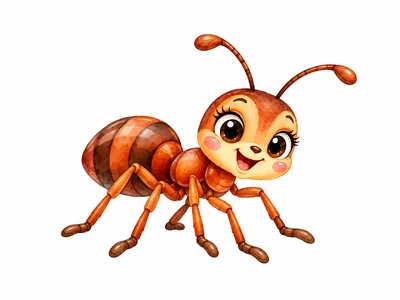 Cute Cartoon Ant Character With Big Eyes