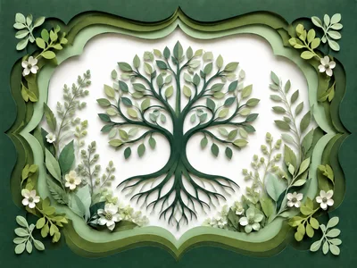 Paper Cutout Style Tree Of Life Illustration