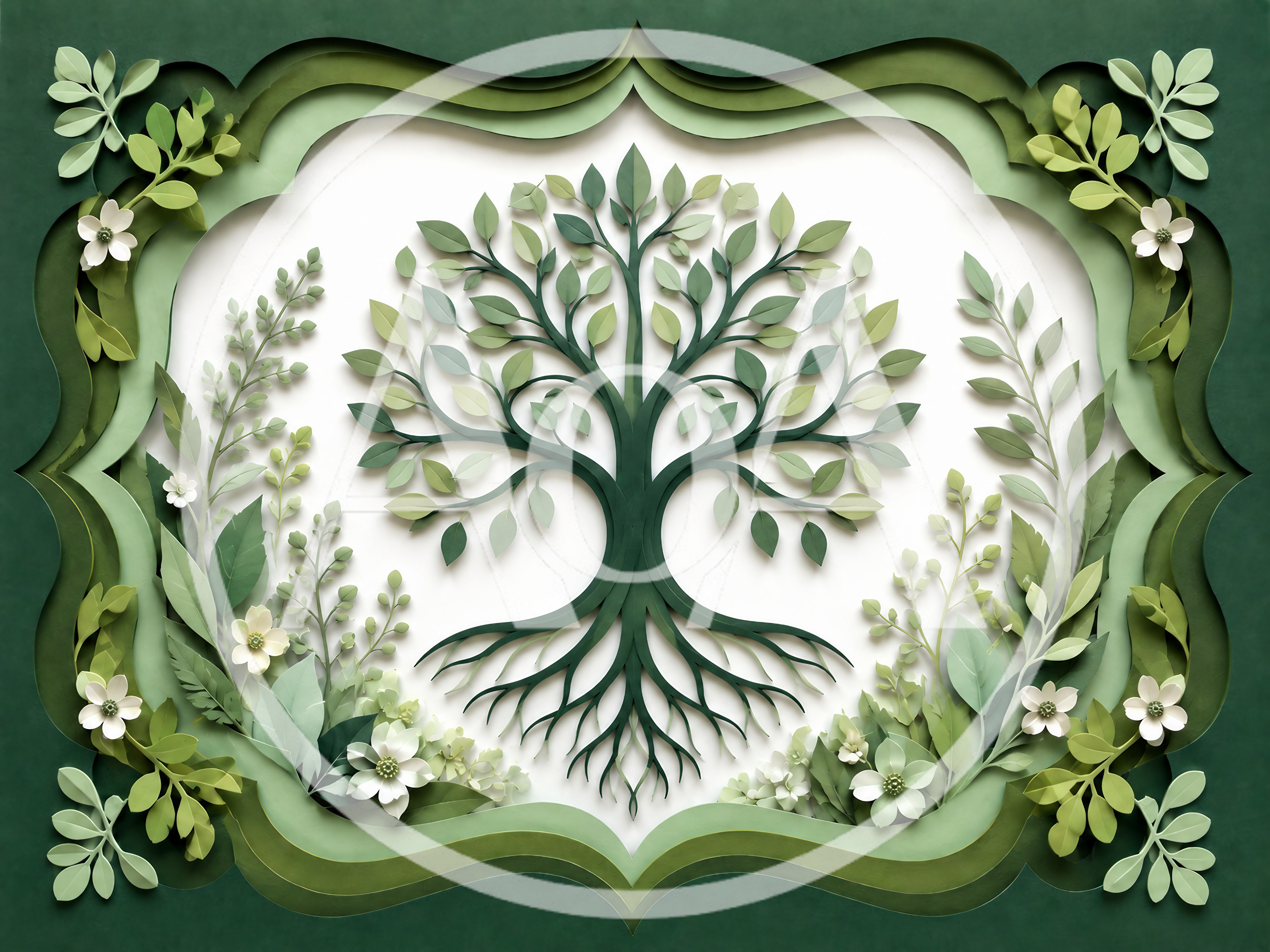 Paper Cutout Style Tree Of Life Illustration