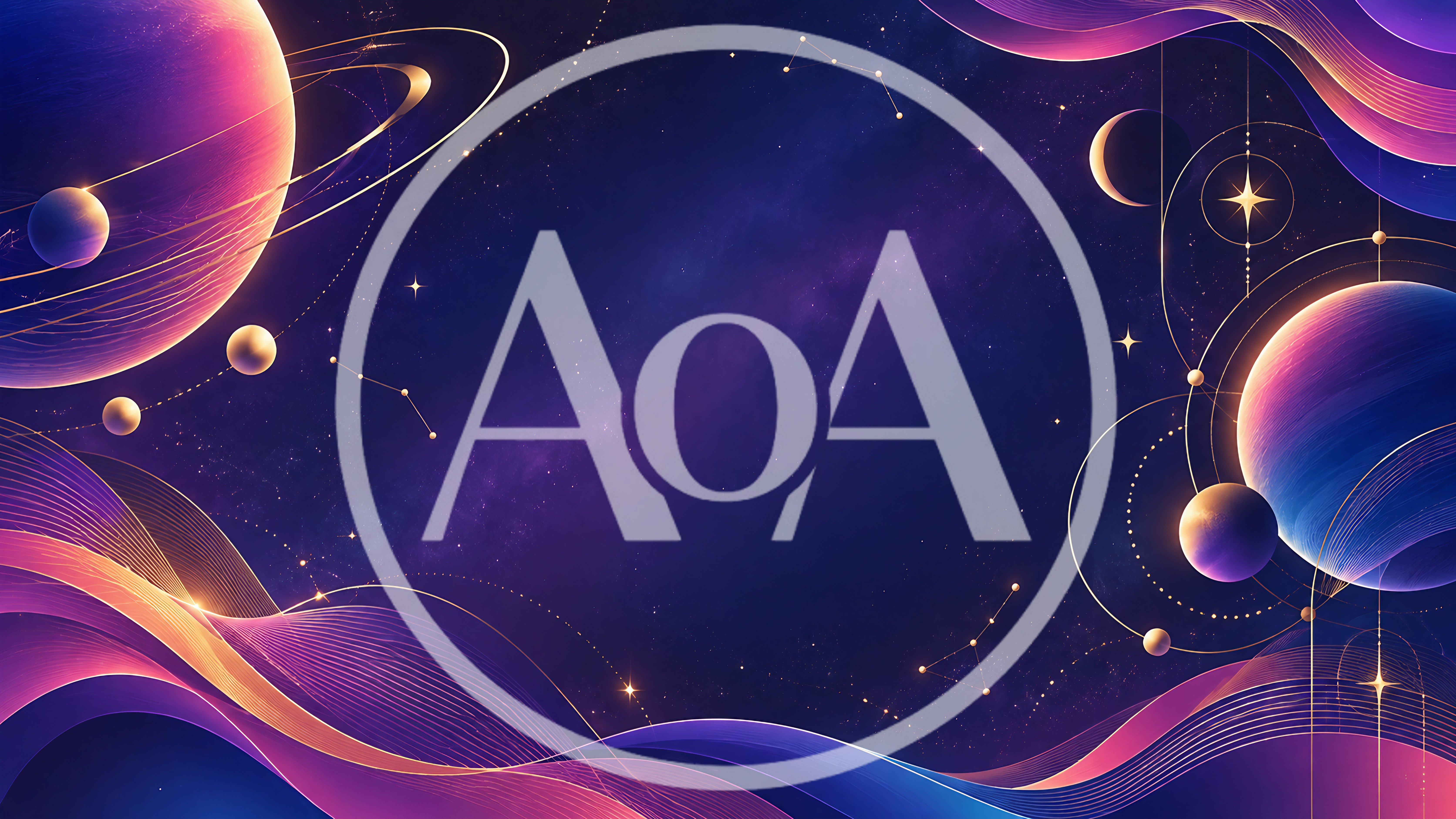 Abstract Cosmic Background With Planets And Celestial Orbits