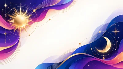 Celestial Sun and Moon Abstract Background