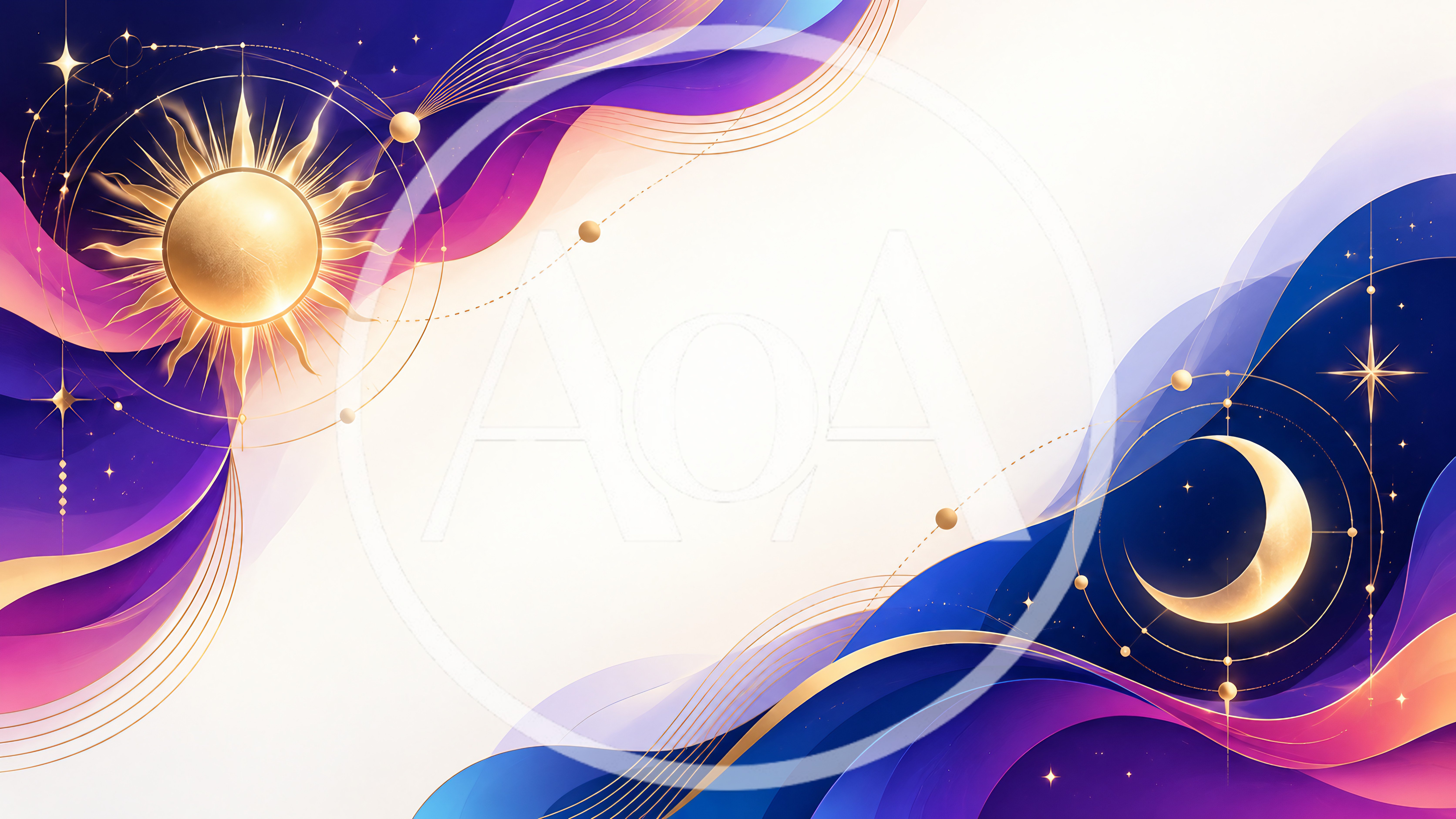 Celestial Sun and Moon Abstract Background