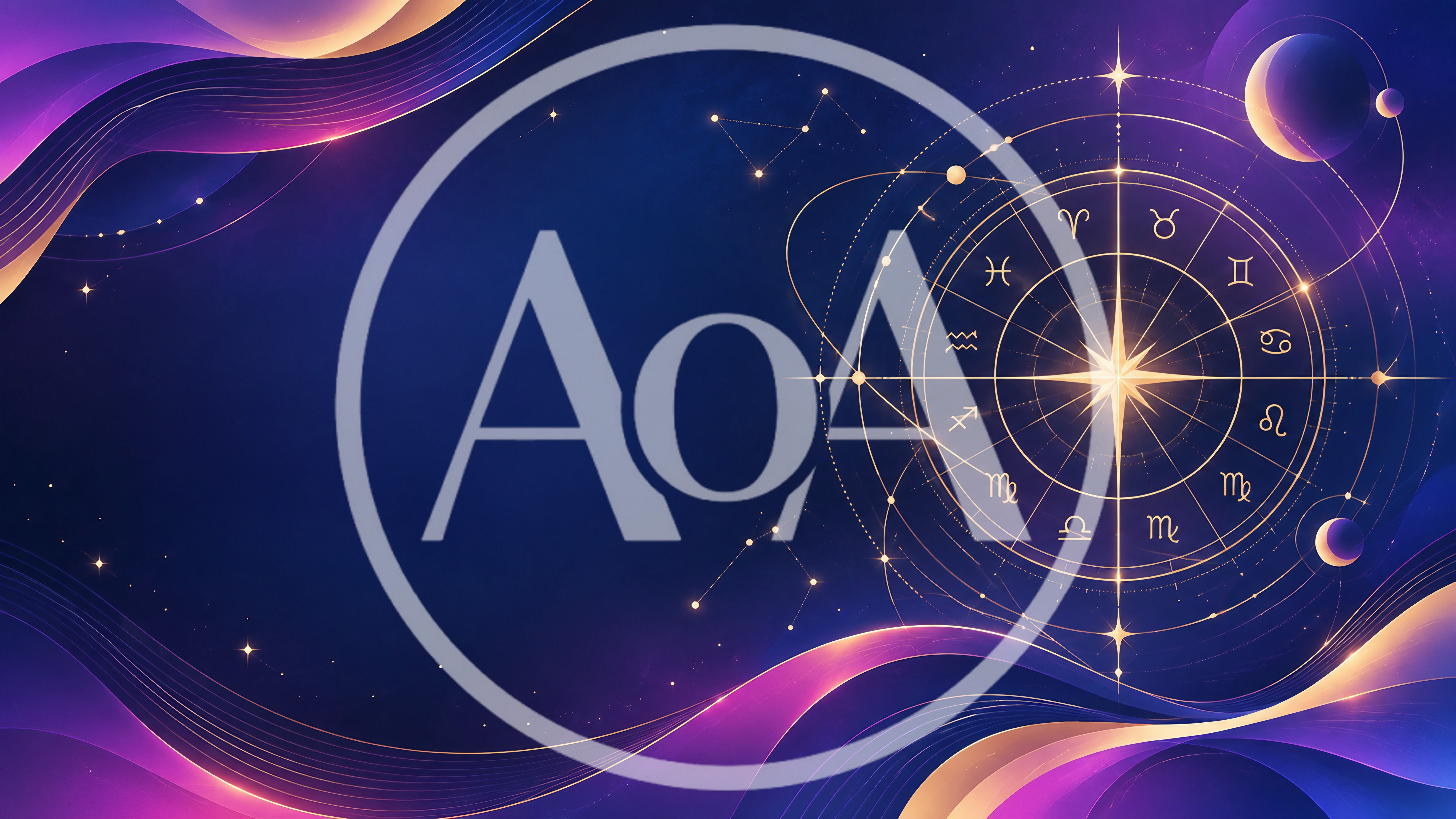Astrological Zodiac Wheel With Celestial Background