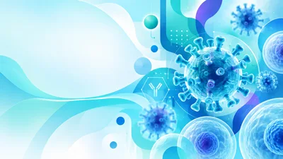 3D Medical Illustration of Viruses and Cells