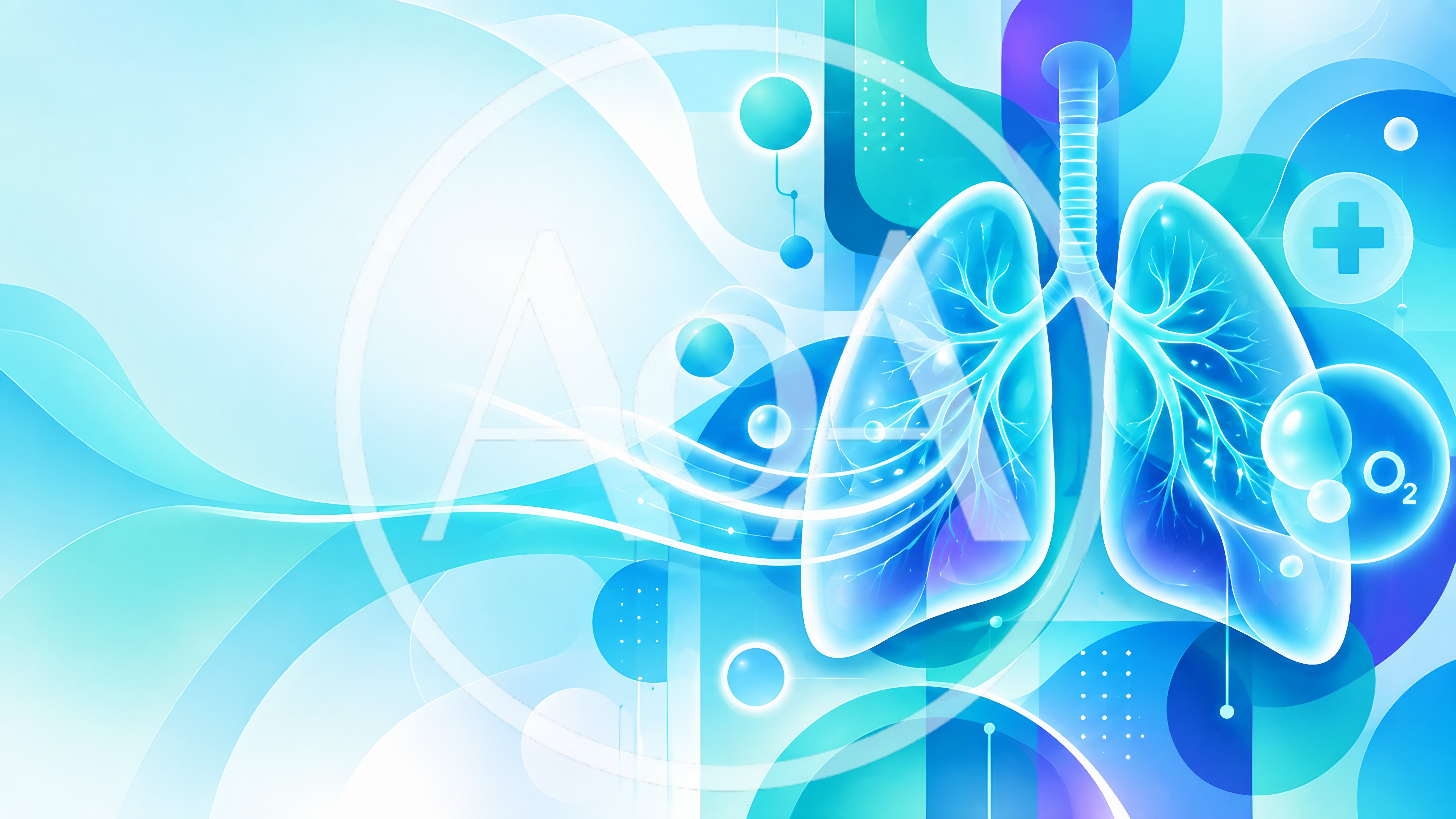 Abstract Medical Illustration Of Human Lungs And Oxygen