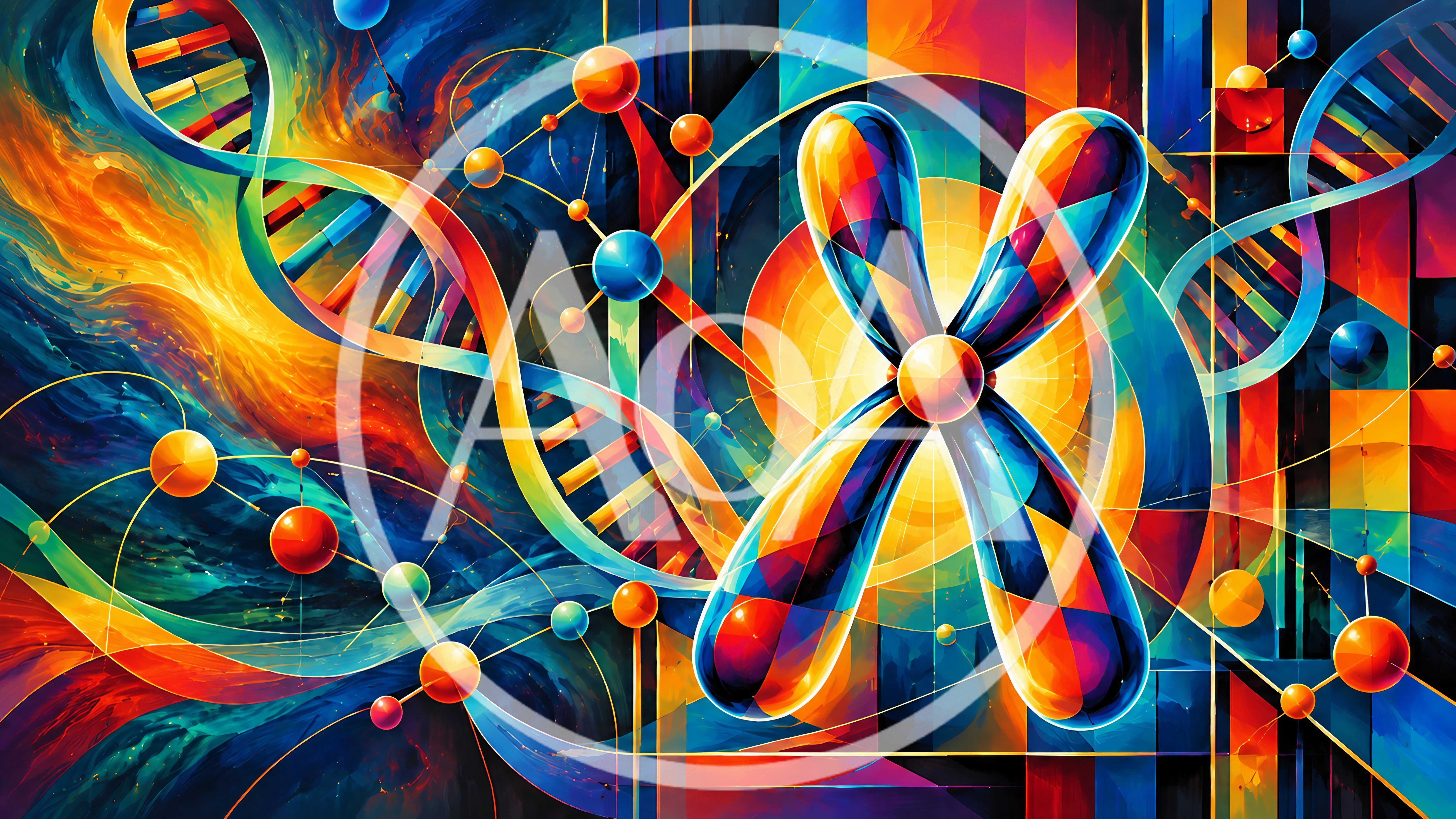 Abstract Chromosome and DNA Helix Scientific Illustration