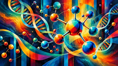 Abstract Molecular Structure And DNA Helix Background