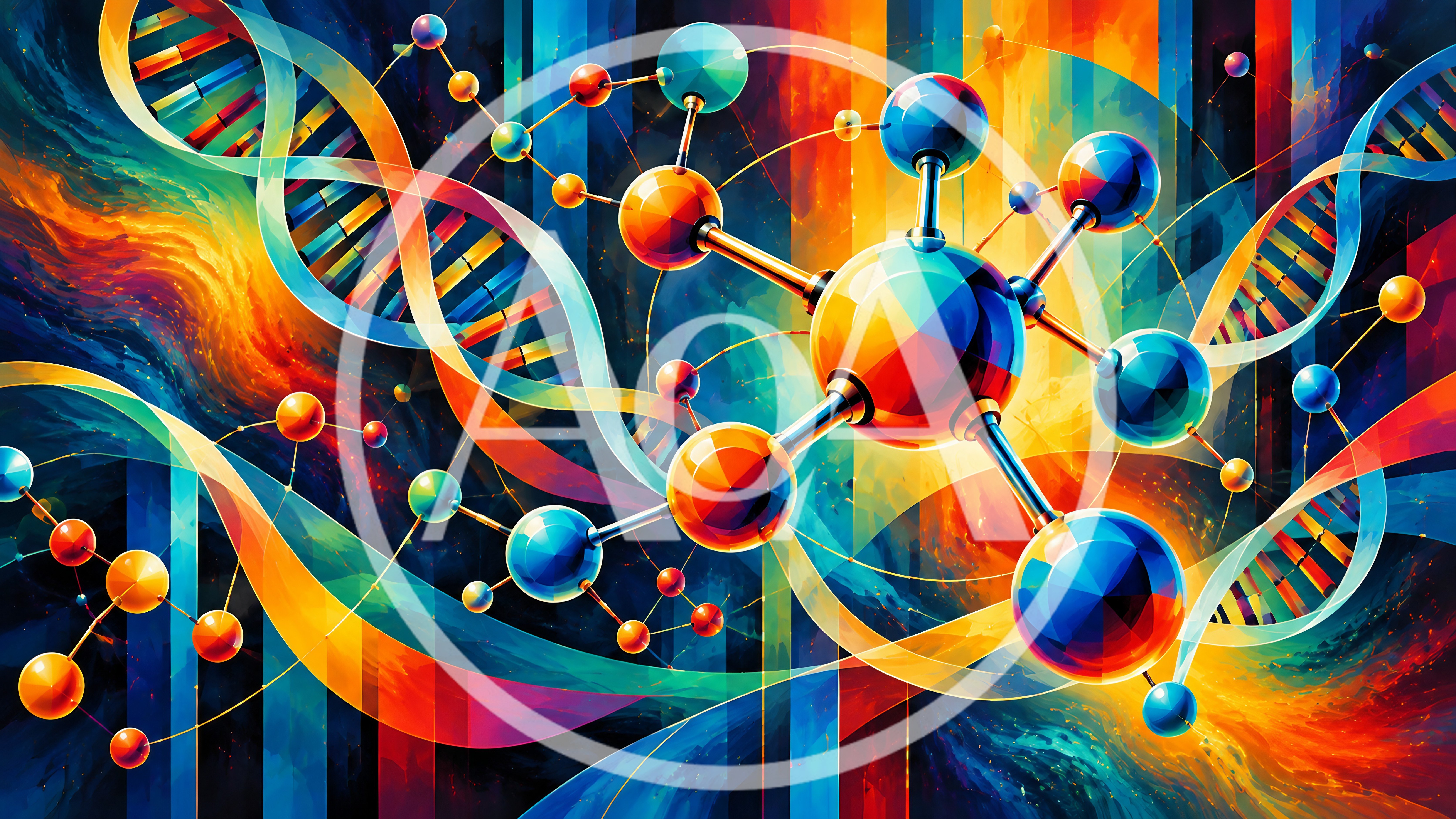 Abstract Molecular Structure And DNA Helix Background