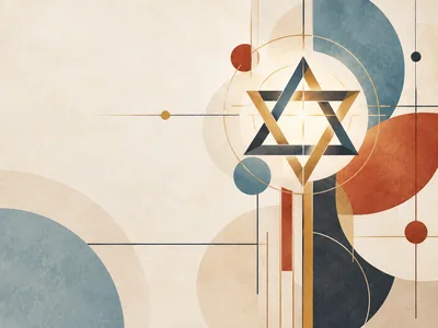 Abstract Star of David Geometric Art Composition