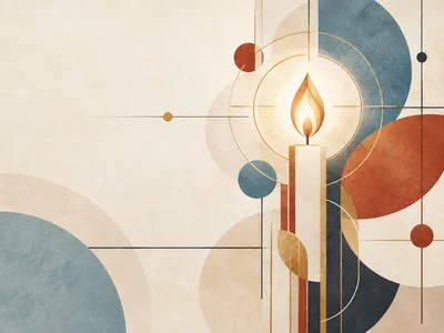 Abstract Minimalist Candle Illustration With Geometric Shapes