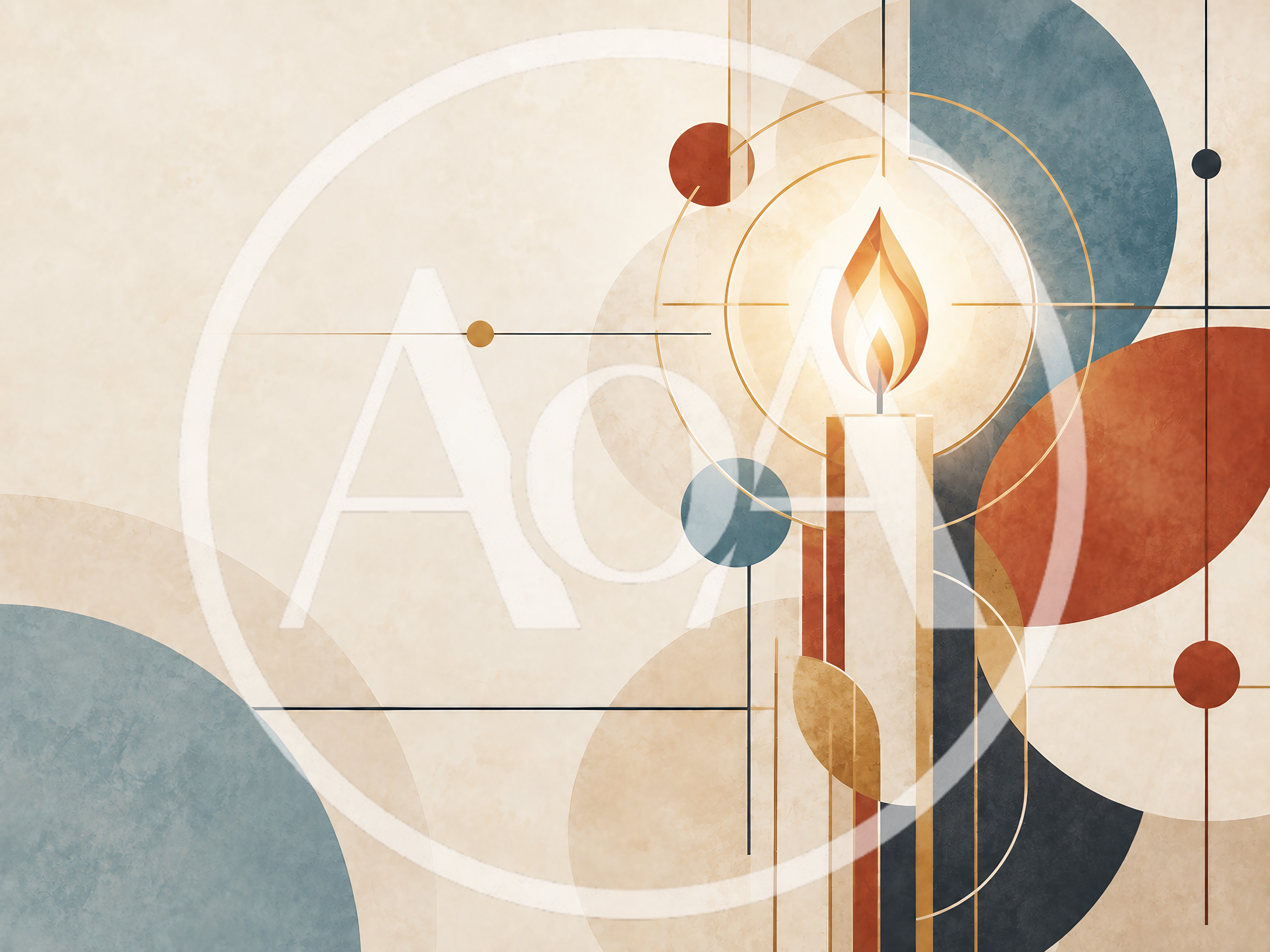 Abstract Minimalist Candle Illustration With Geometric Shapes