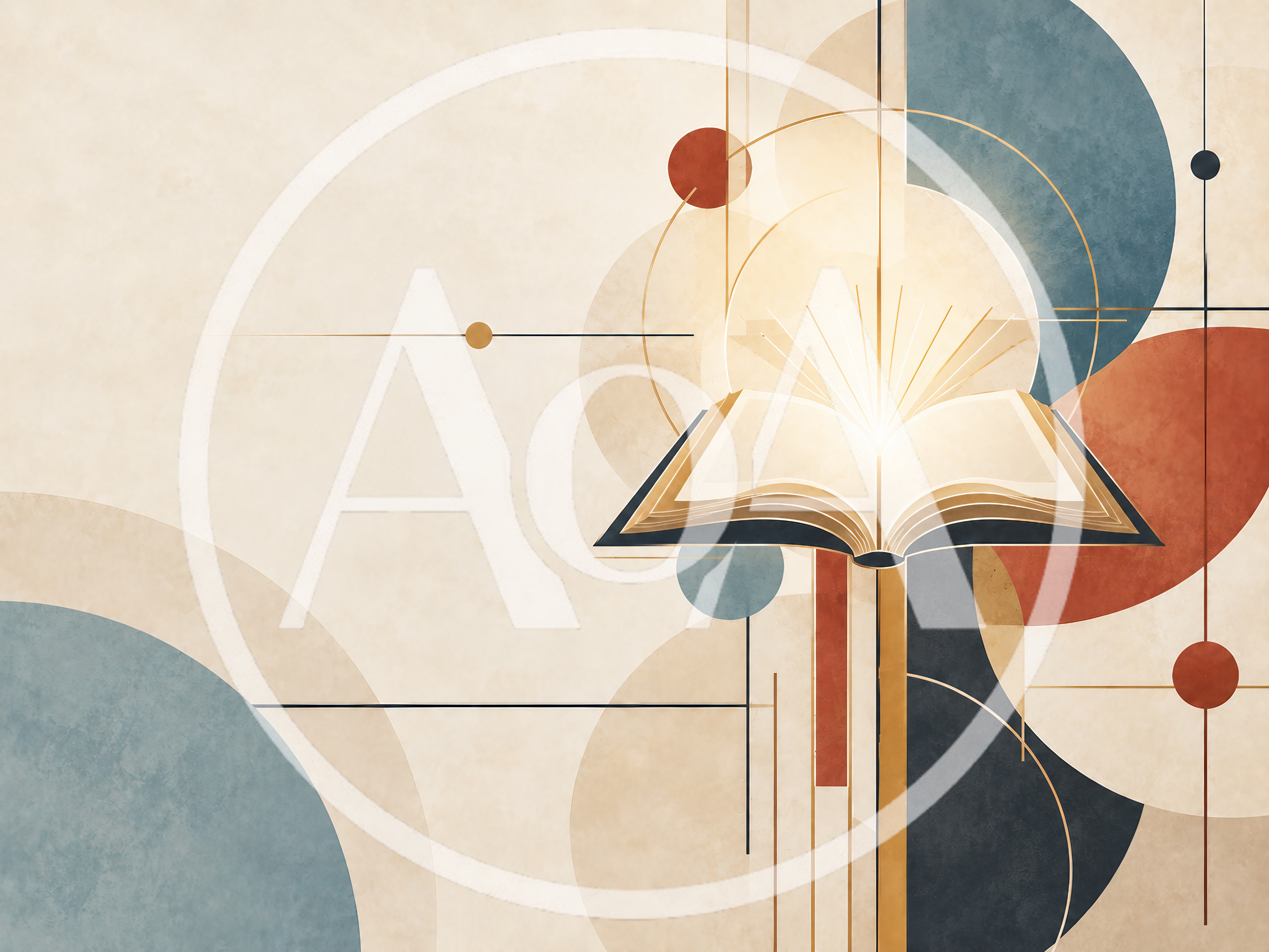 Open Glowing Book With Abstract Geometric Shapes