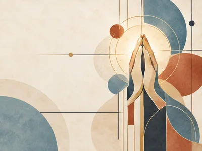 Abstract Illustration of Hands Joined in Prayer