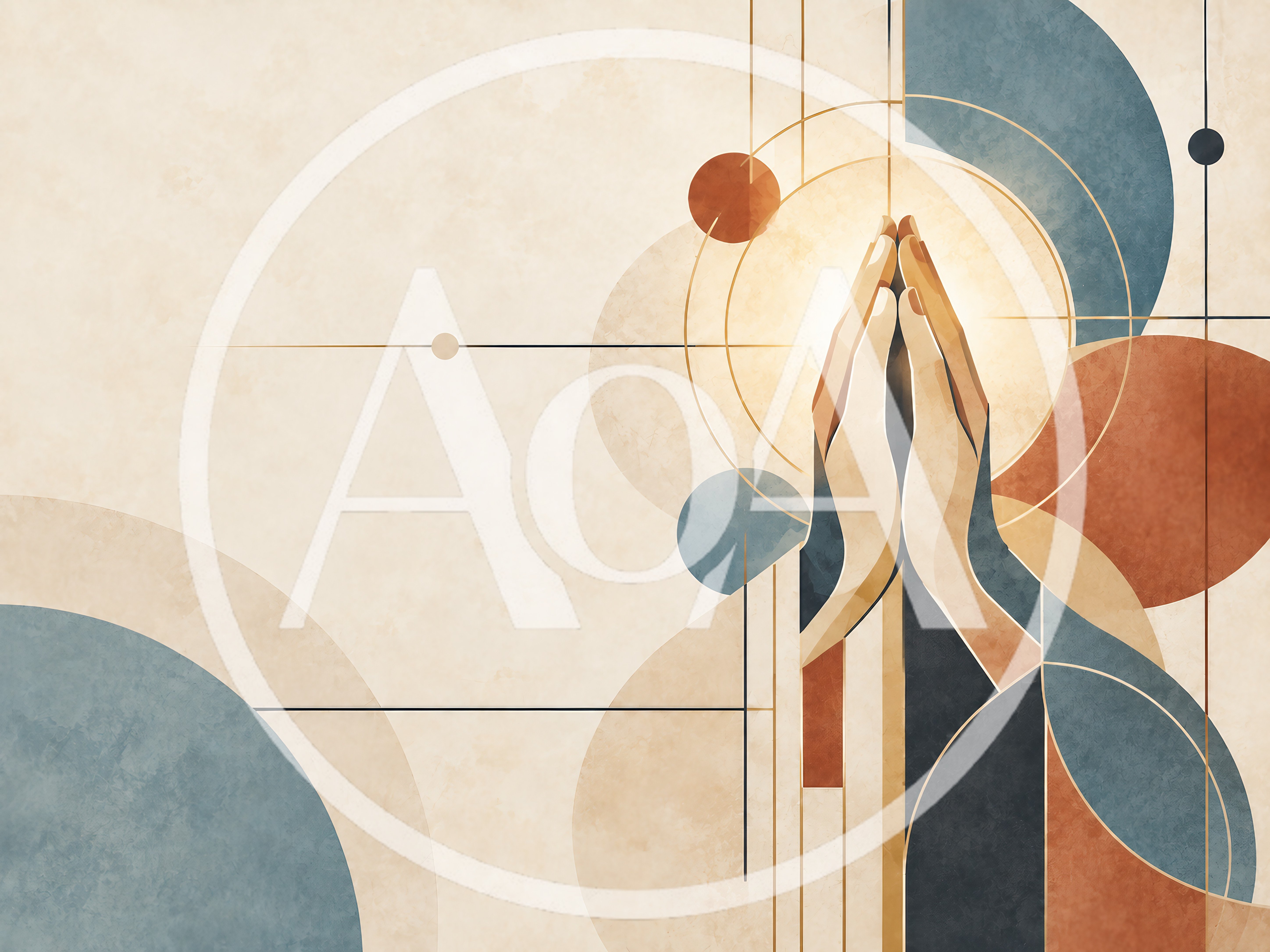 Abstract Illustration of Hands Joined in Prayer