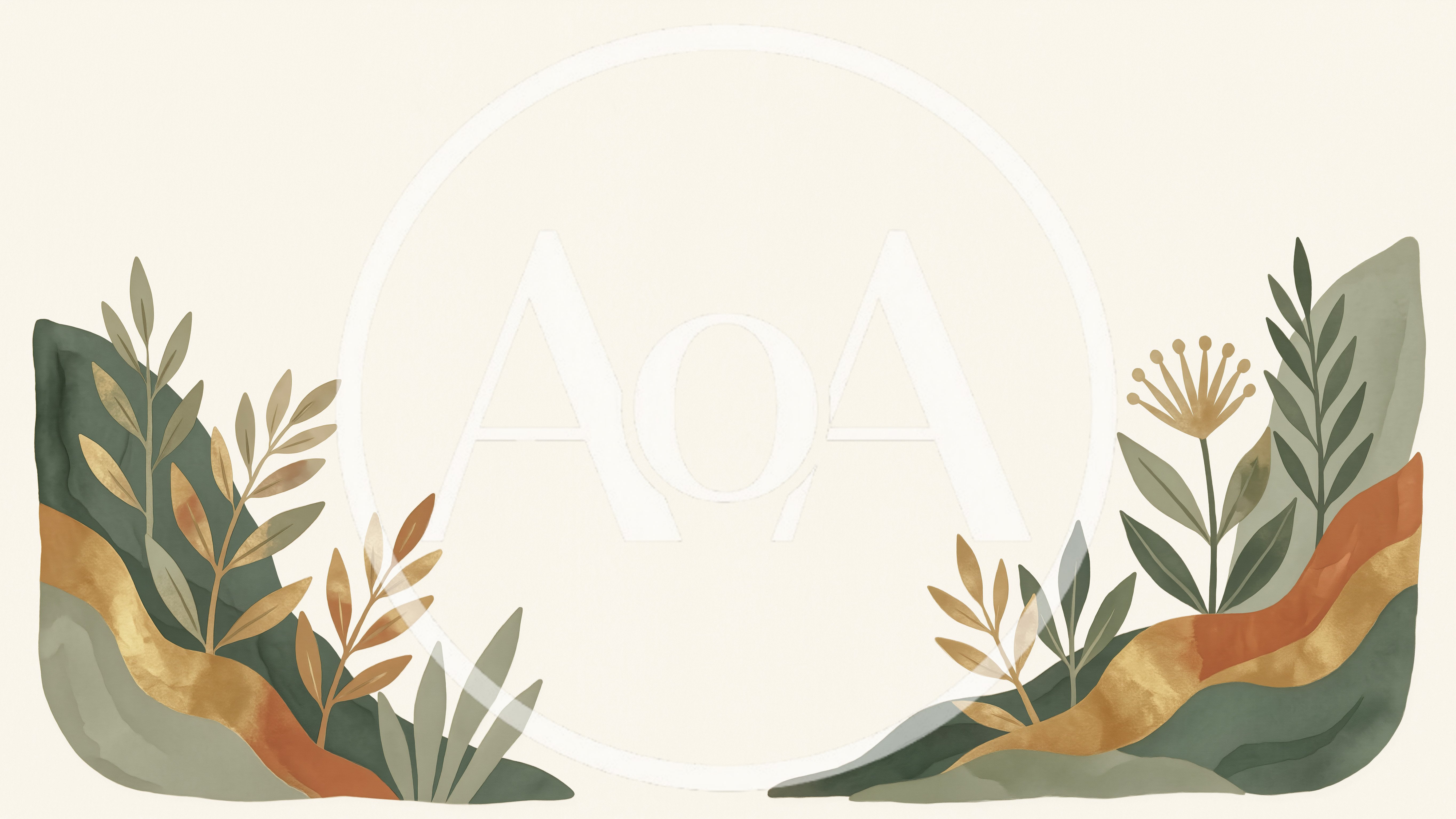 Boho Botanical Watercolor Illustration With Abstract Foliage