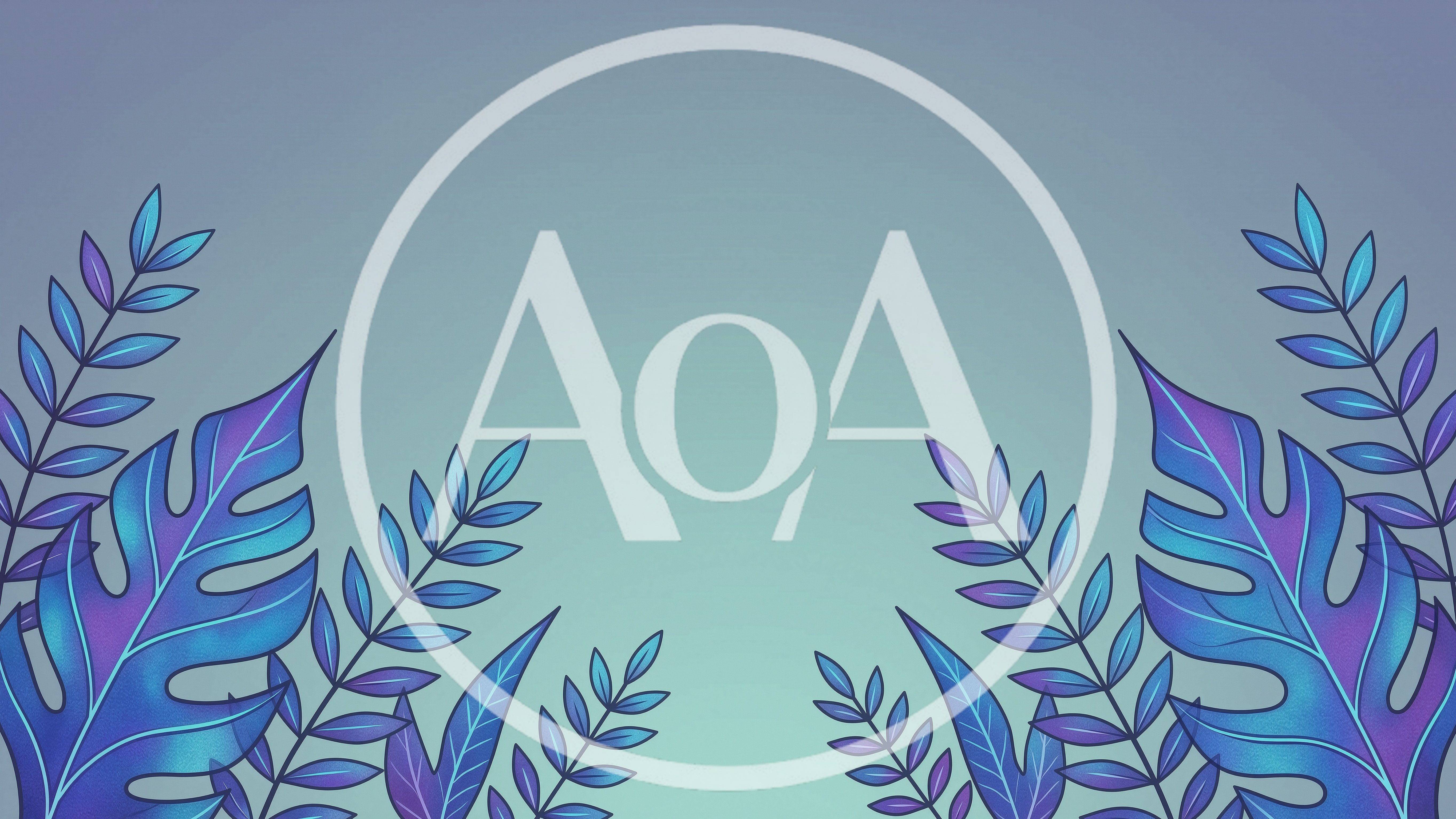 Tropical Botanical Background With Blue And Purple Leaves