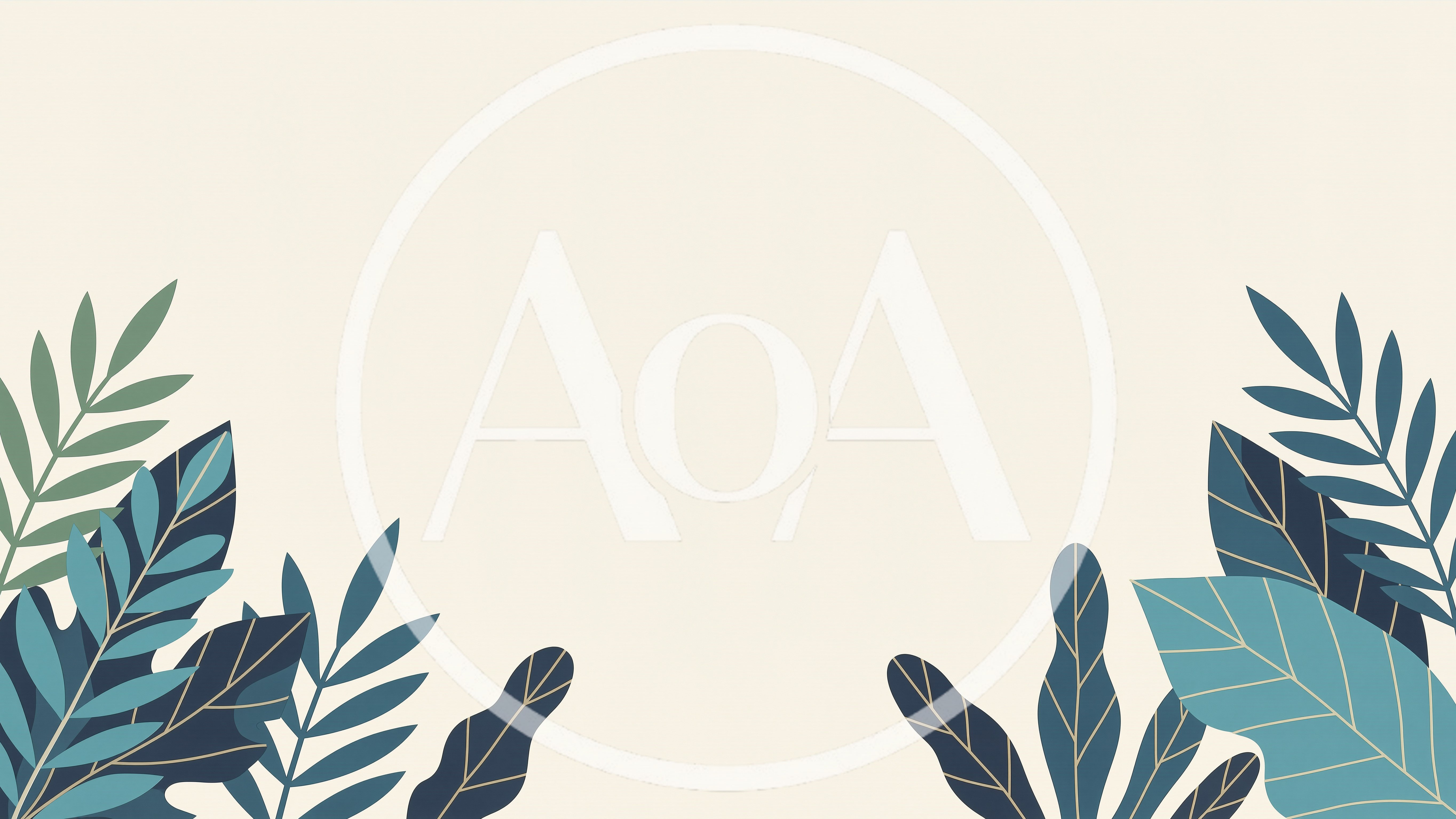 Minimalist Botanical Illustration With Tropical Leaves