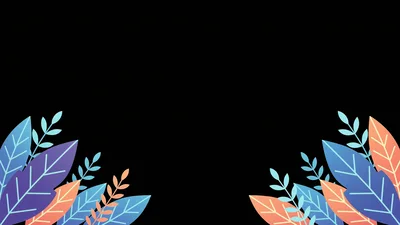 Abstract Botanical Leaf Border Illustration