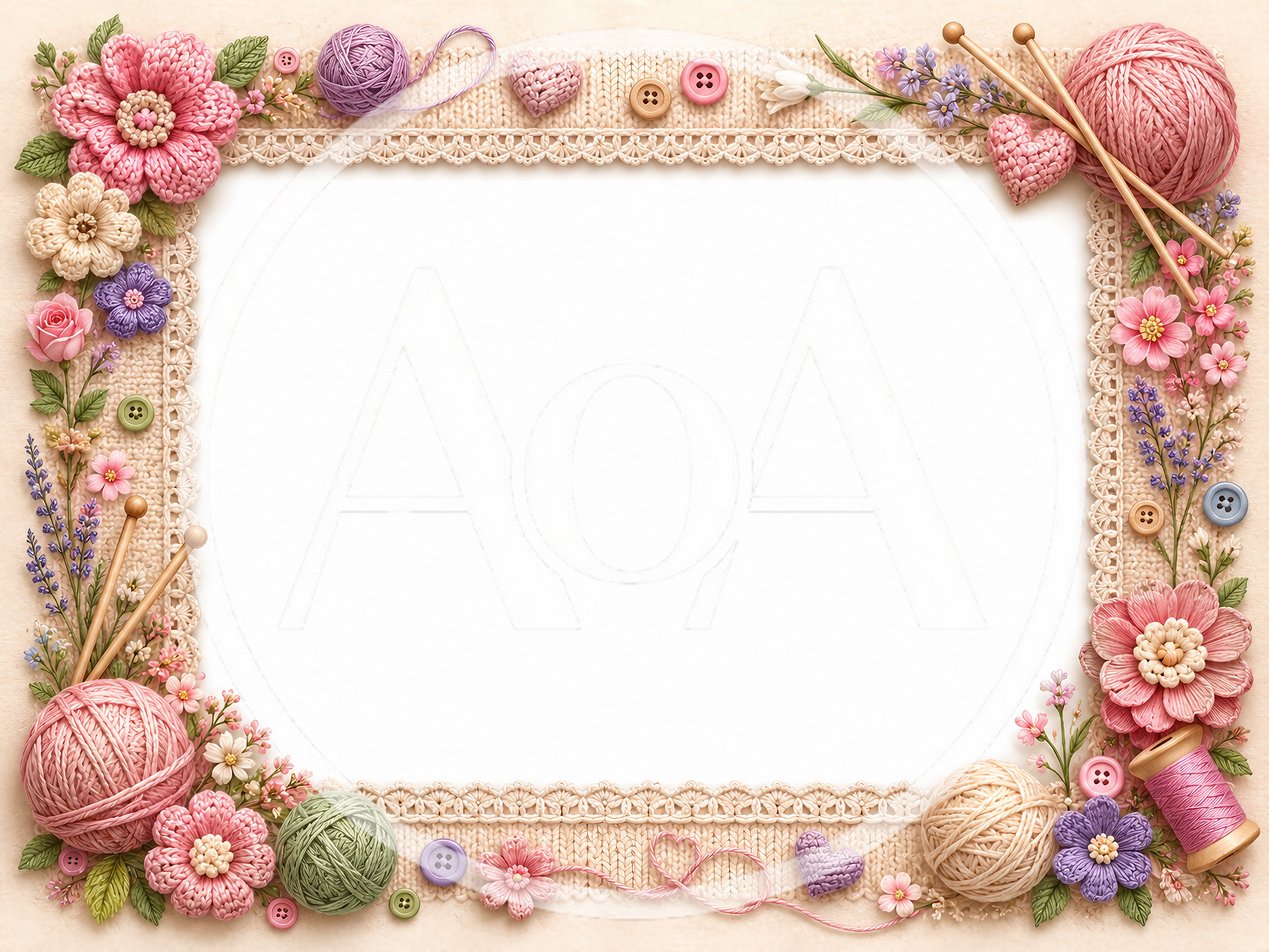 Knitting and Crafting Themed Decorative Border Frame