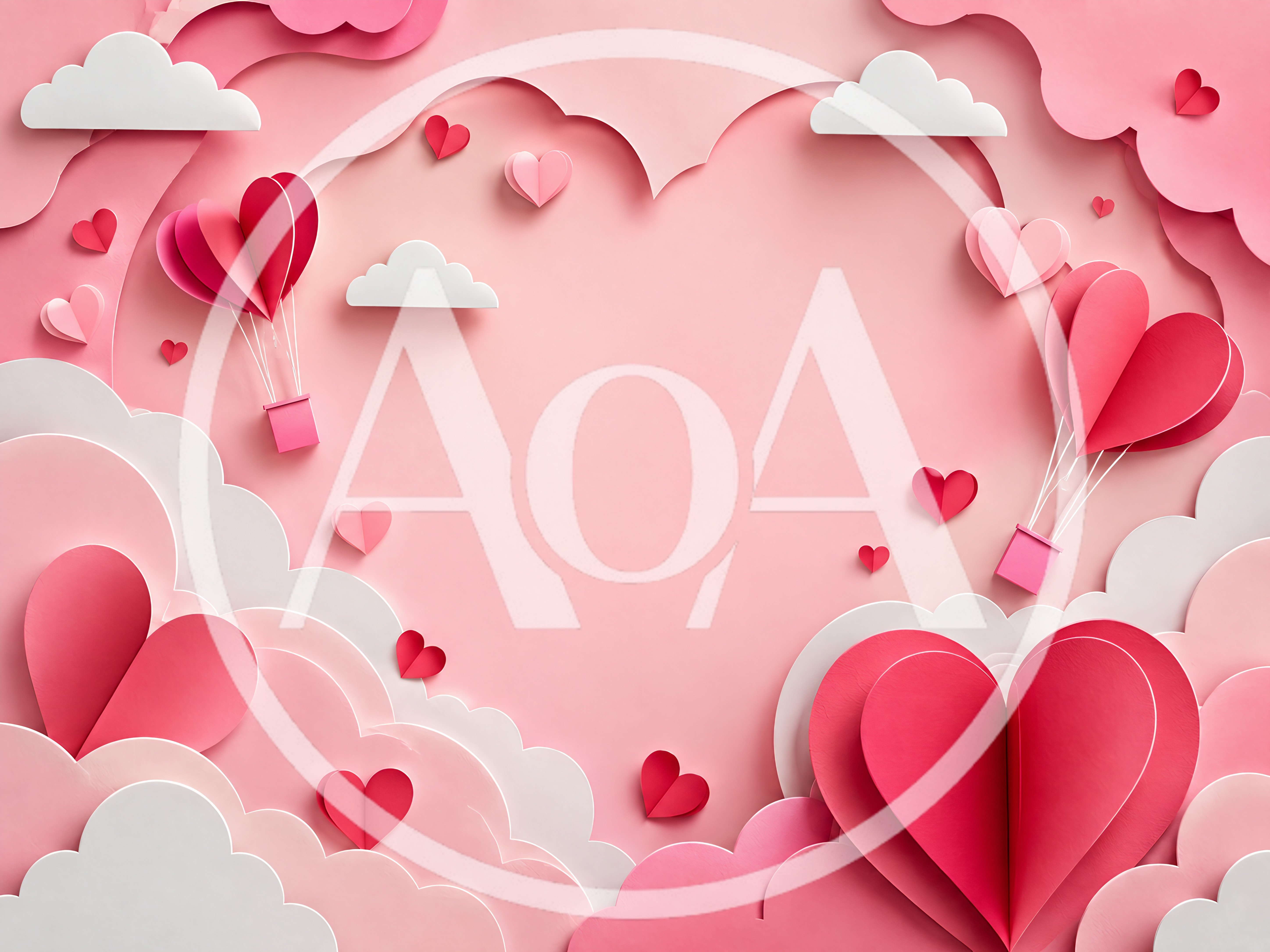 Paper Craft Valentine Heart Hot Air Balloons