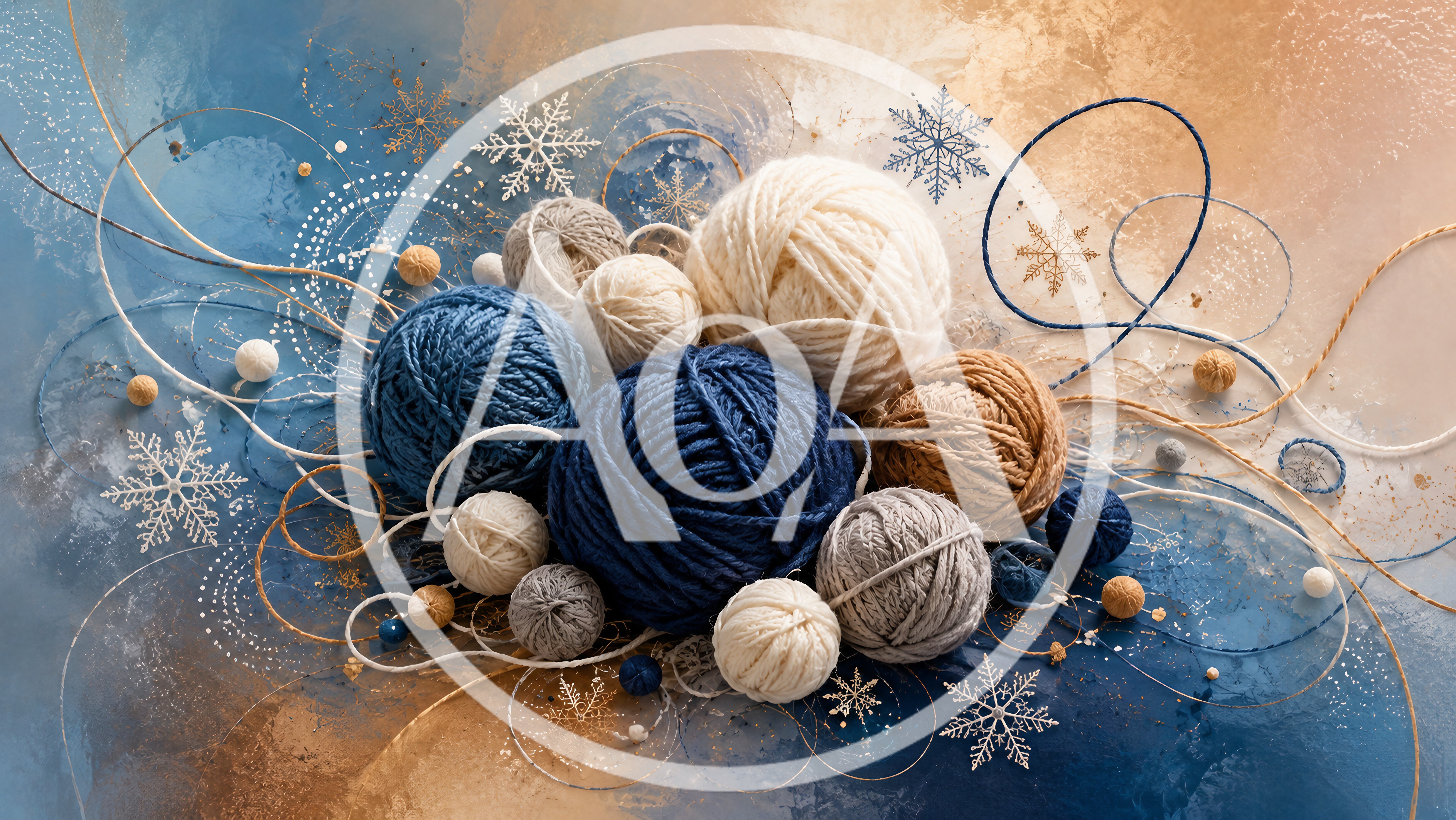 Assorted Yarn Balls With Decorative Snowflakes
