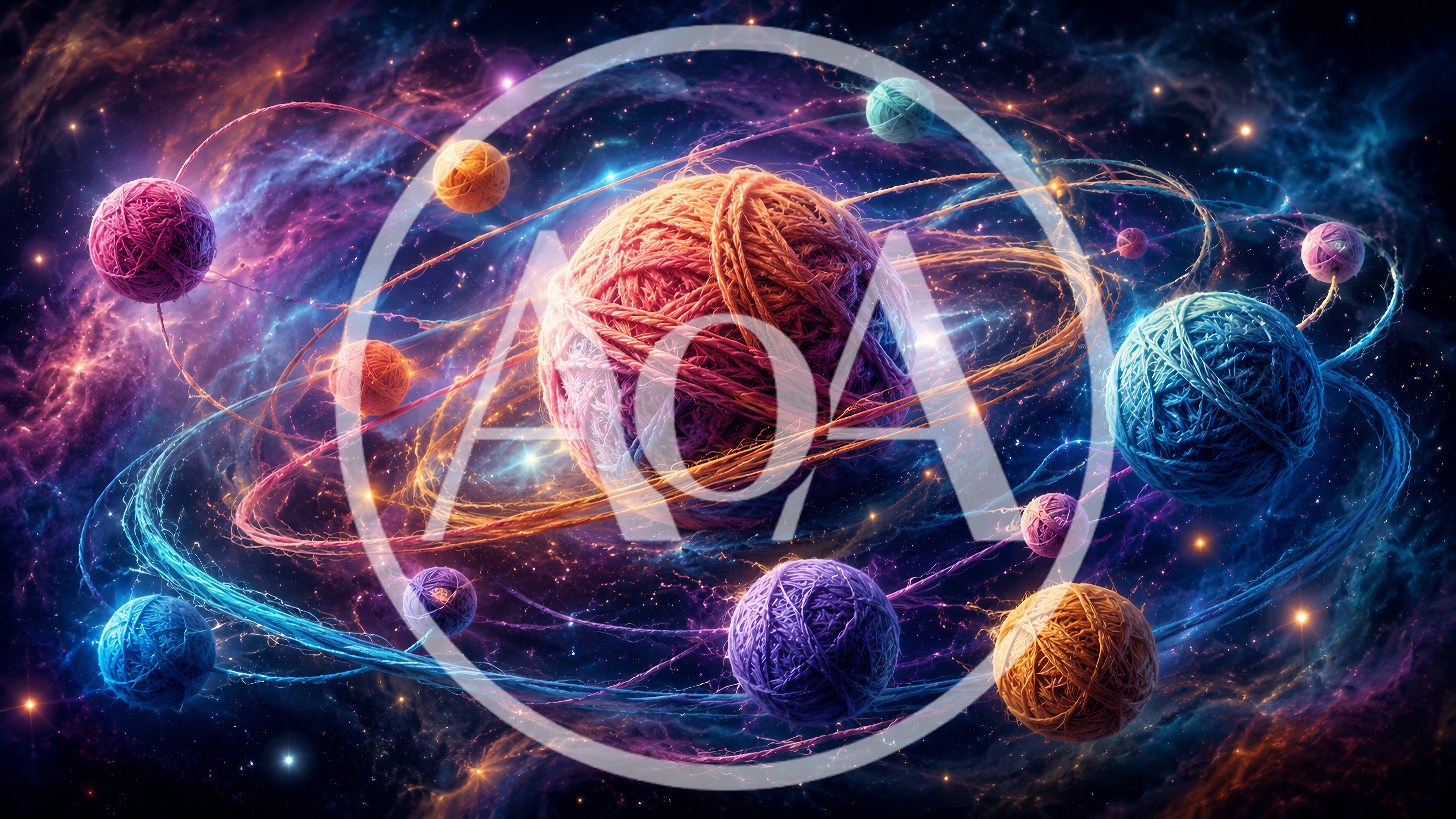 Yarn Ball Solar System In Deep Space