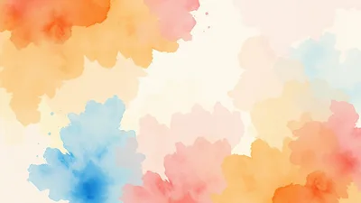 Abstract Watercolor Background With Soft Pastel Color Washes
