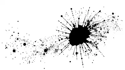 Black Ink Splatter On White Background