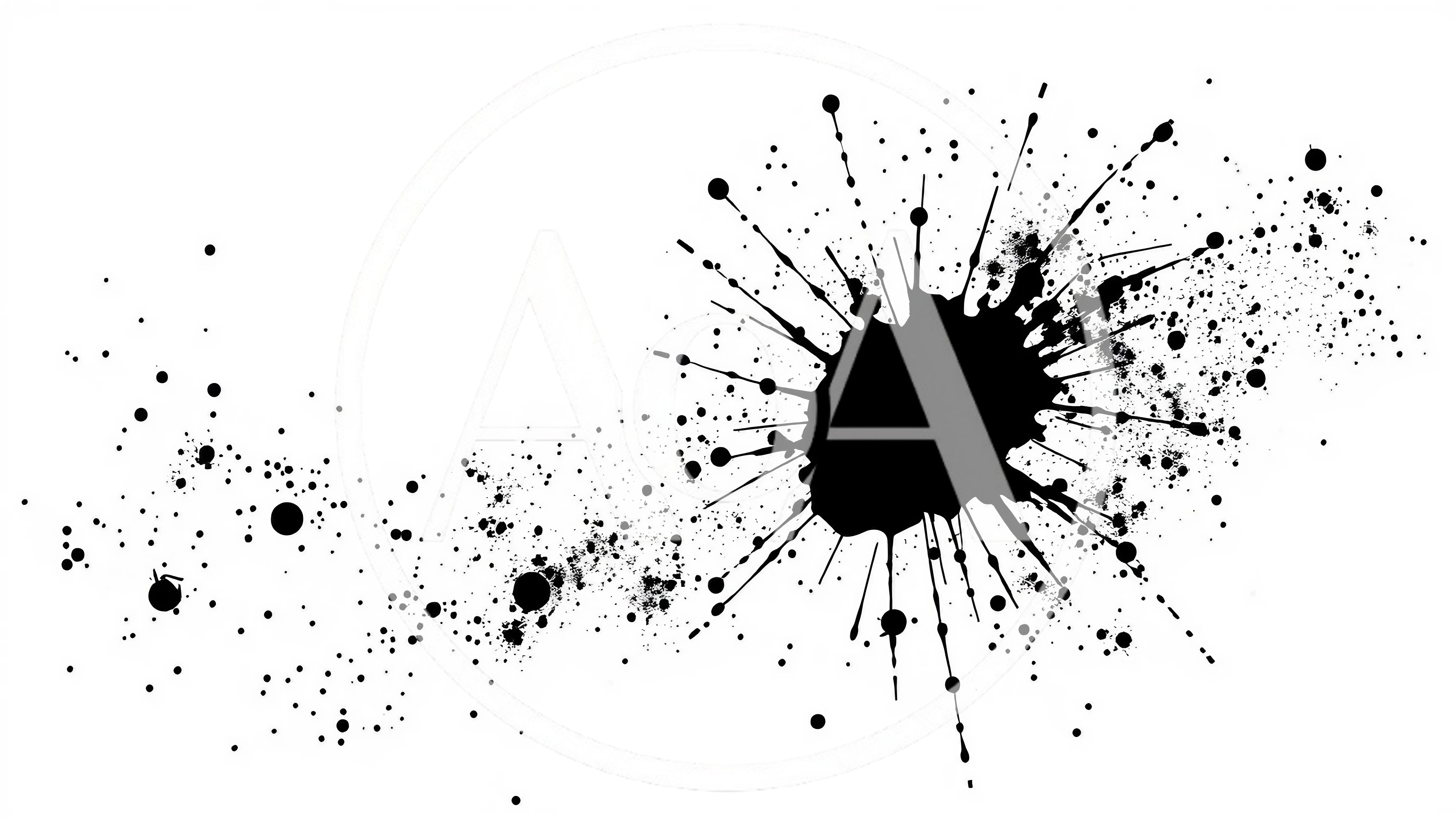 Black Ink Splatter On White Background