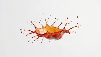 Amber Liquid Crown Splash Isolated on White