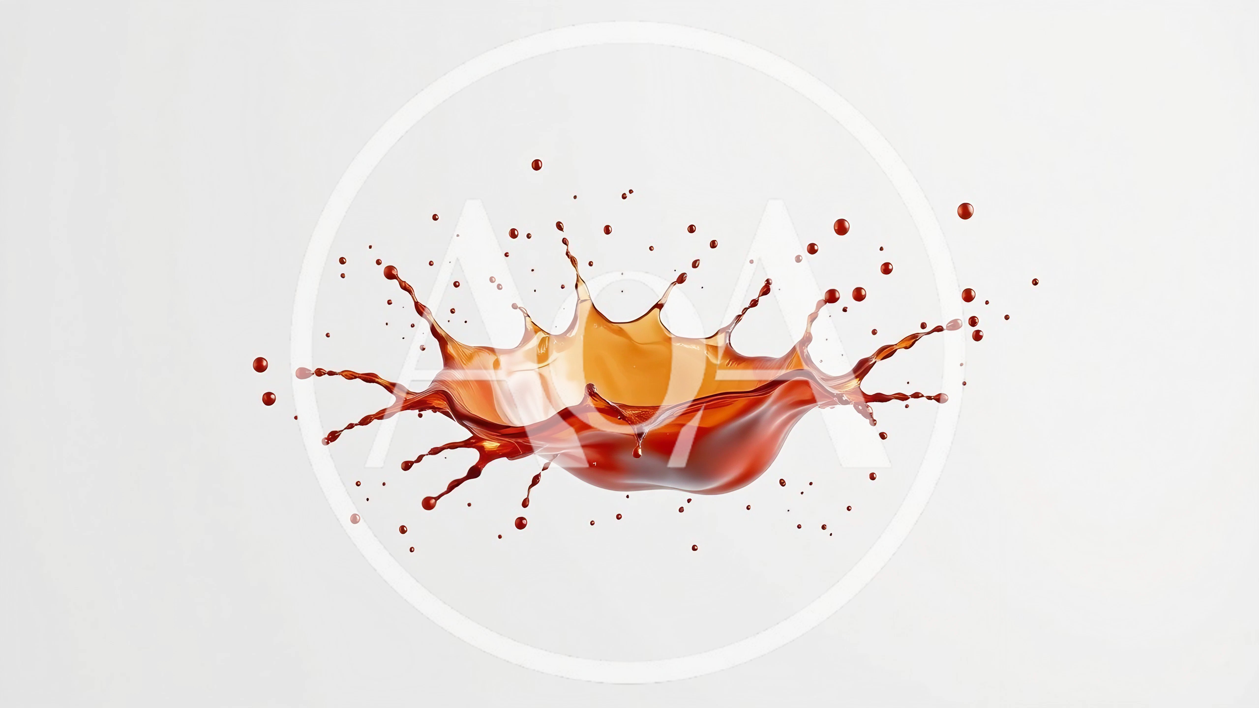 Amber Liquid Crown Splash Isolated on White