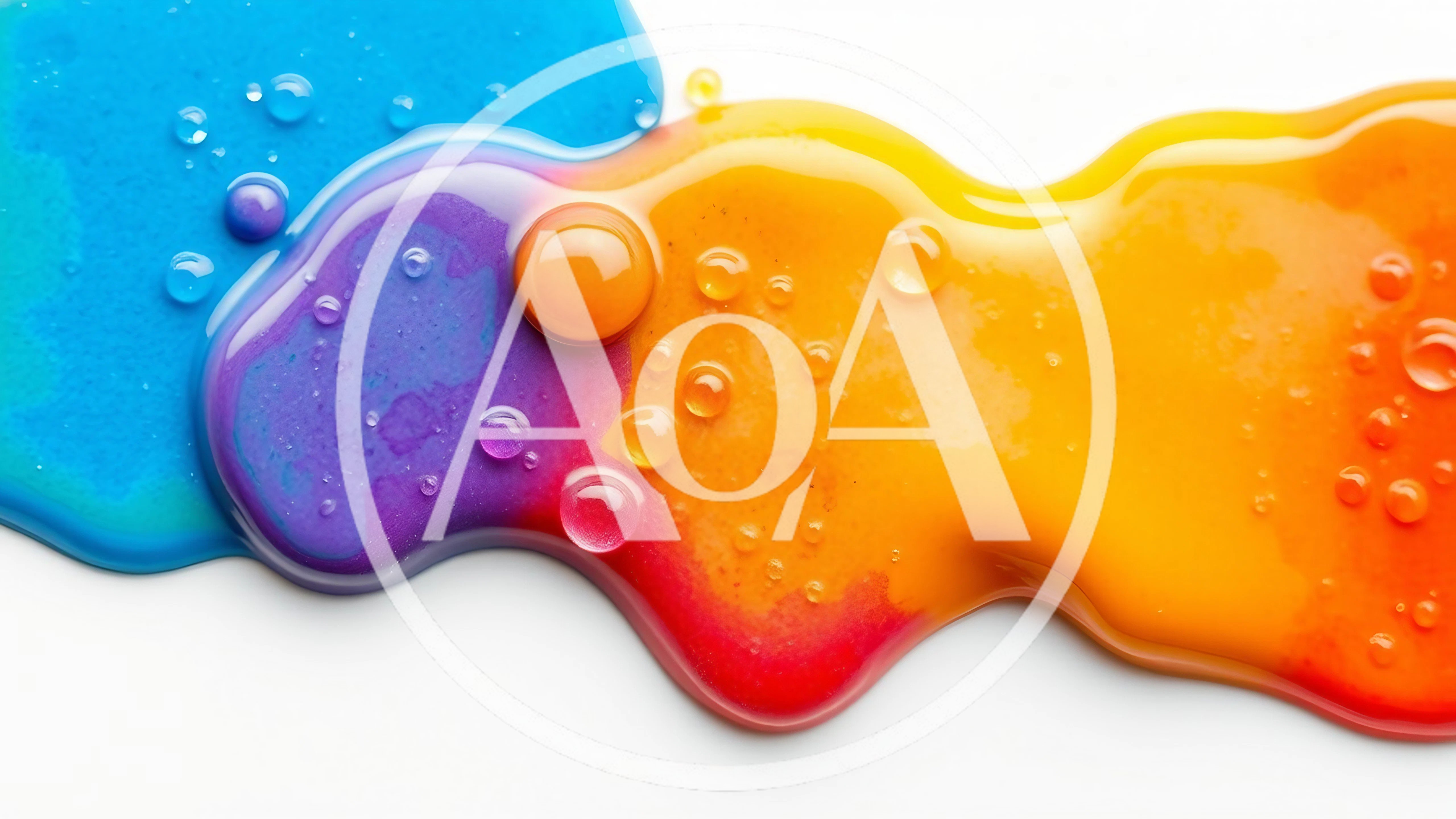 Vibrant Liquid Paint Splatter With Bubbles
