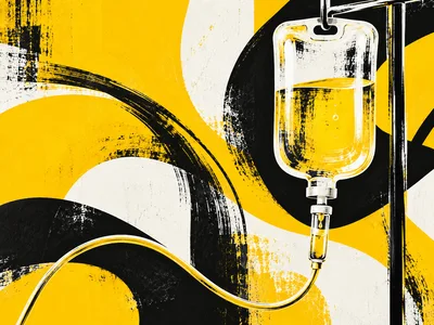 Abstract Artistic Illustration Of An Intravenous Drip Bag