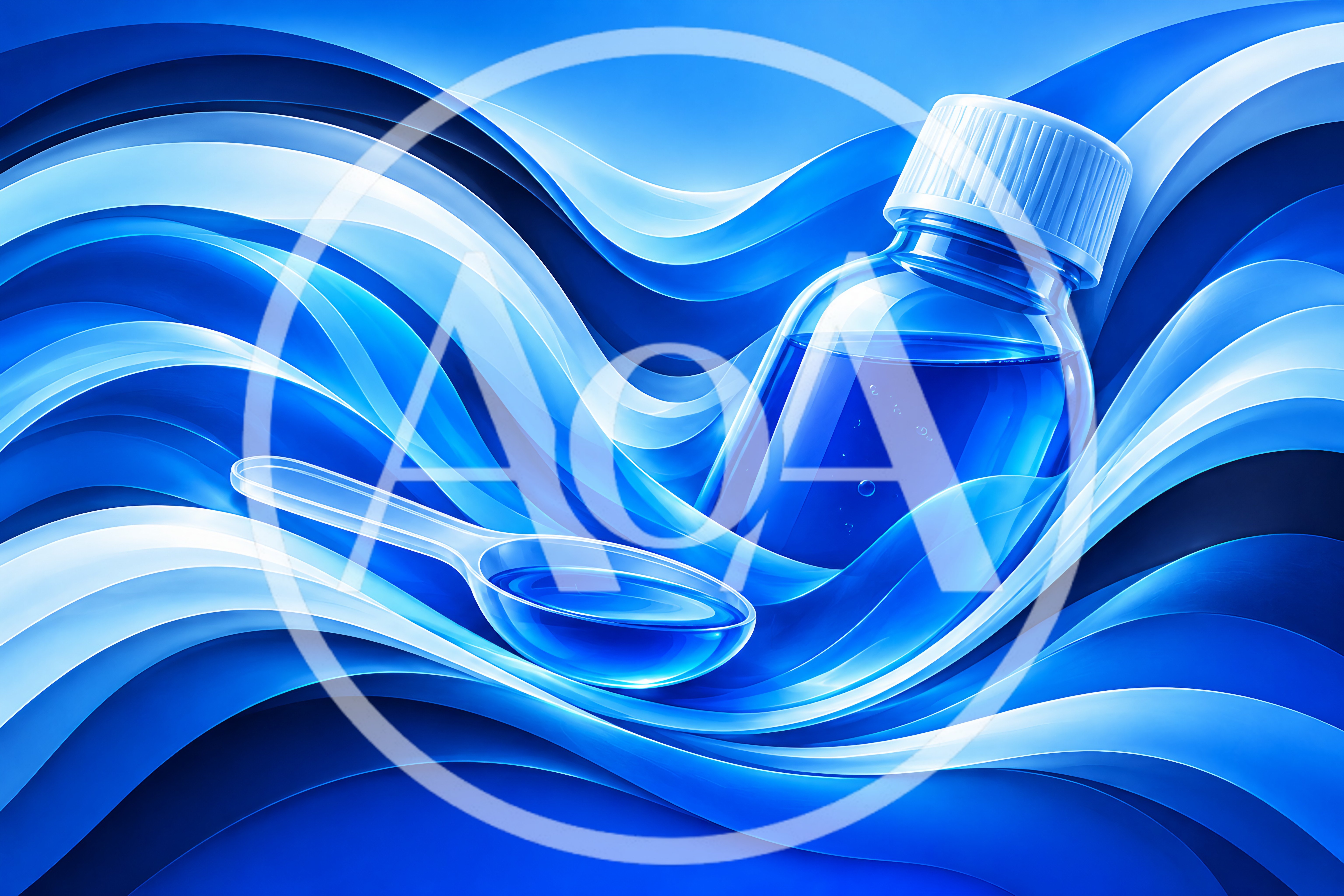 Blue Medicine Bottle and Measuring Spoon